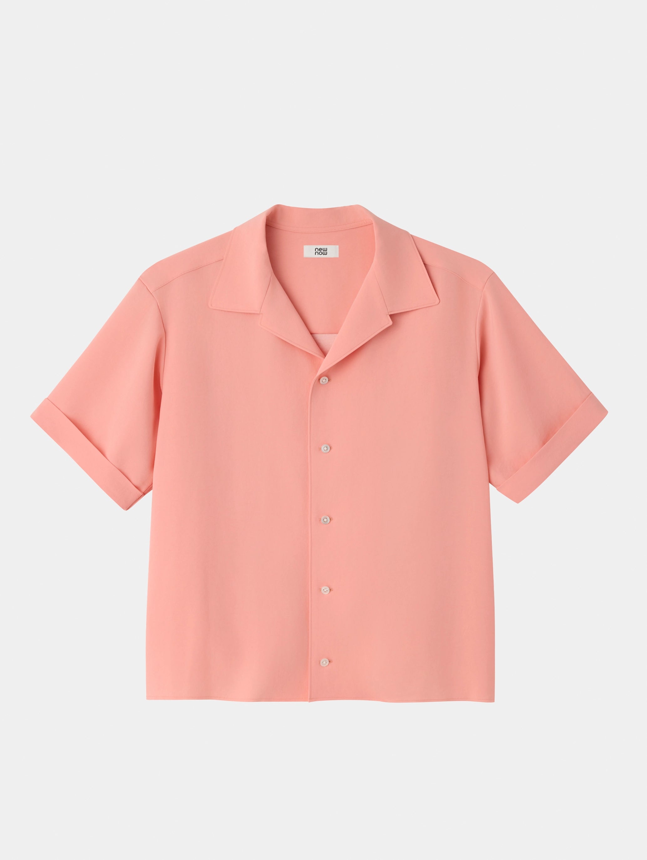 Open-collar Back Satin Shirt