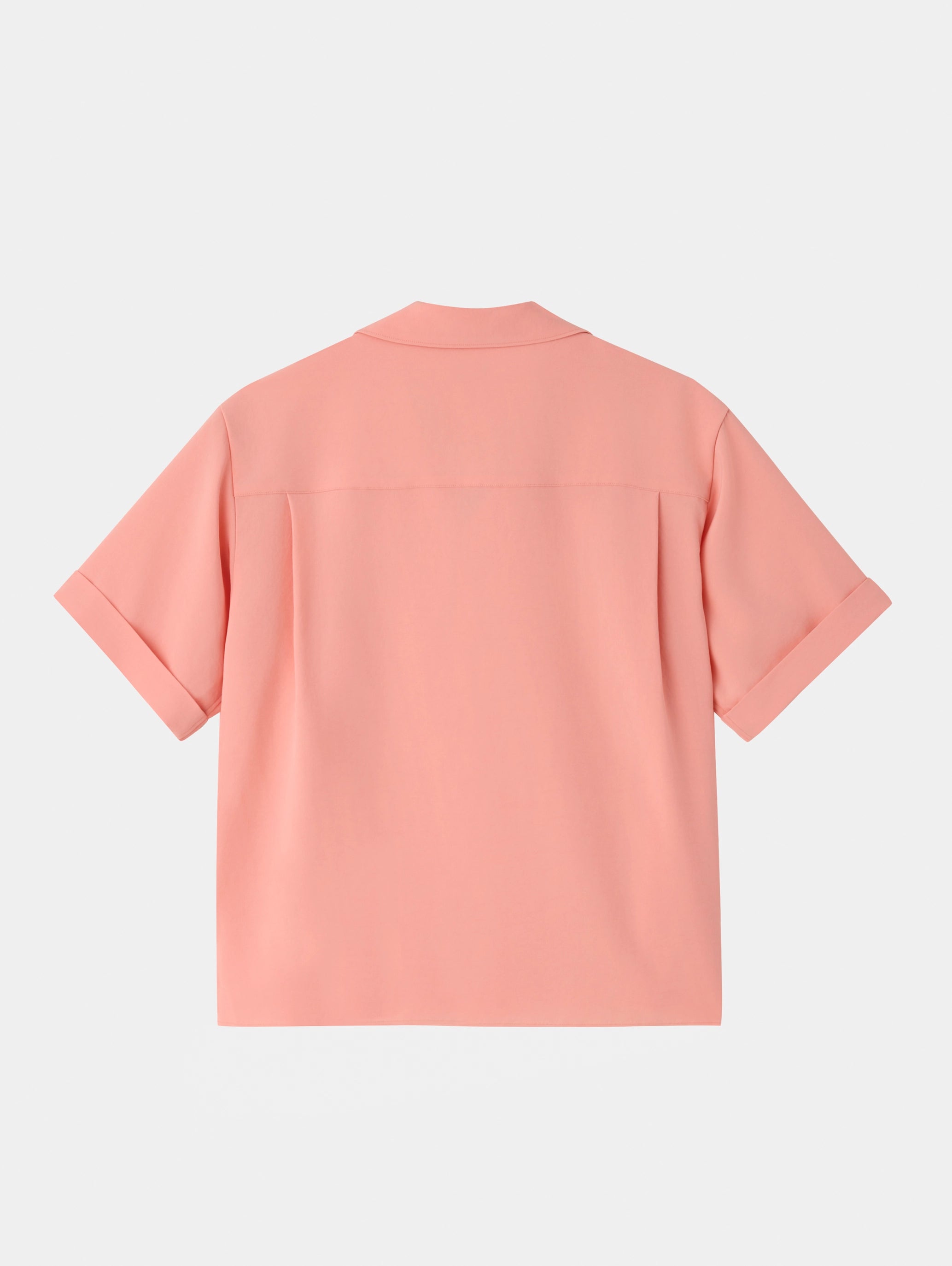 Open-collar Back Satin Shirt