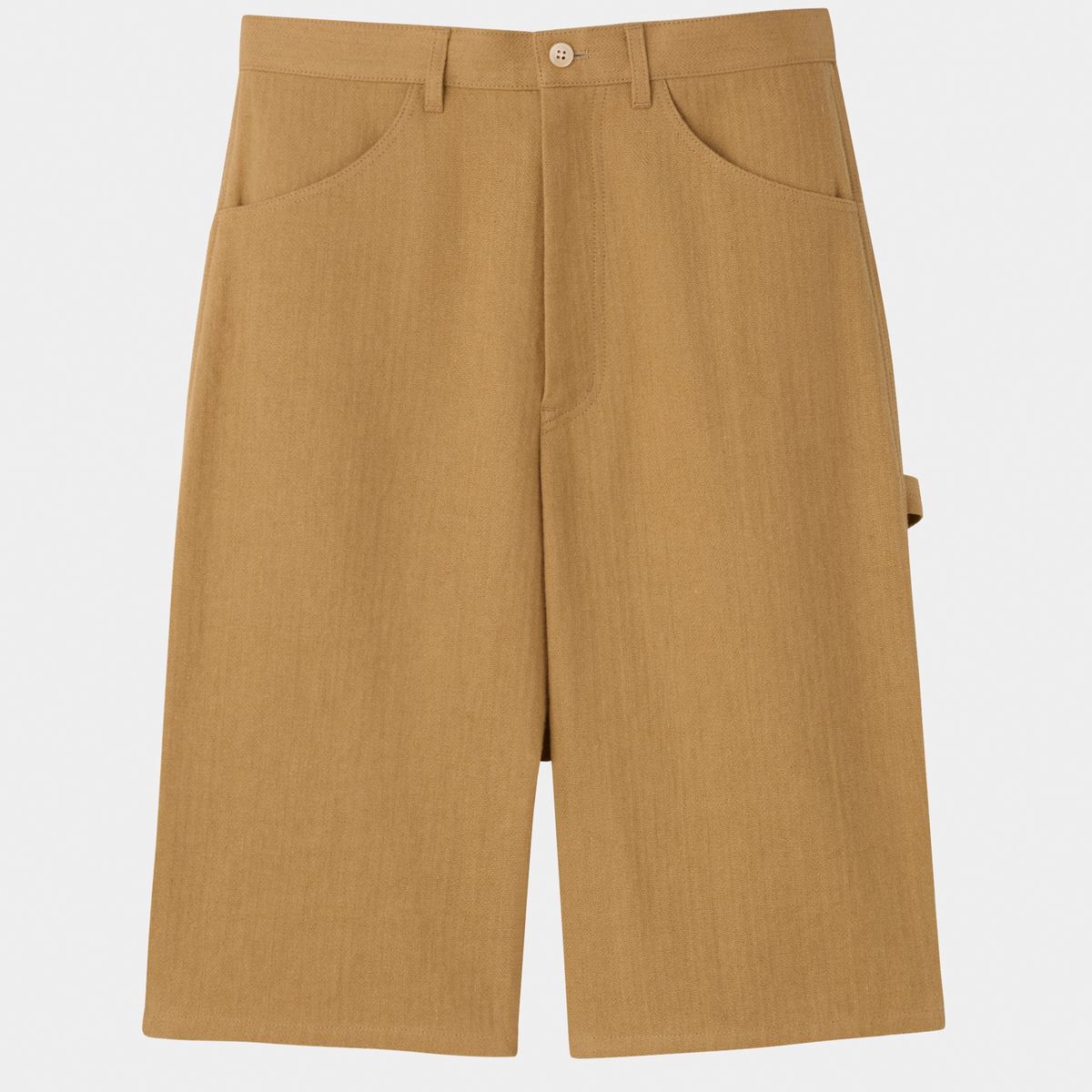 人気作家RATA ざっくり素材感 ヘリンボーンの大人モードパンツ　ショート丈 Herringbone Painter Shorts