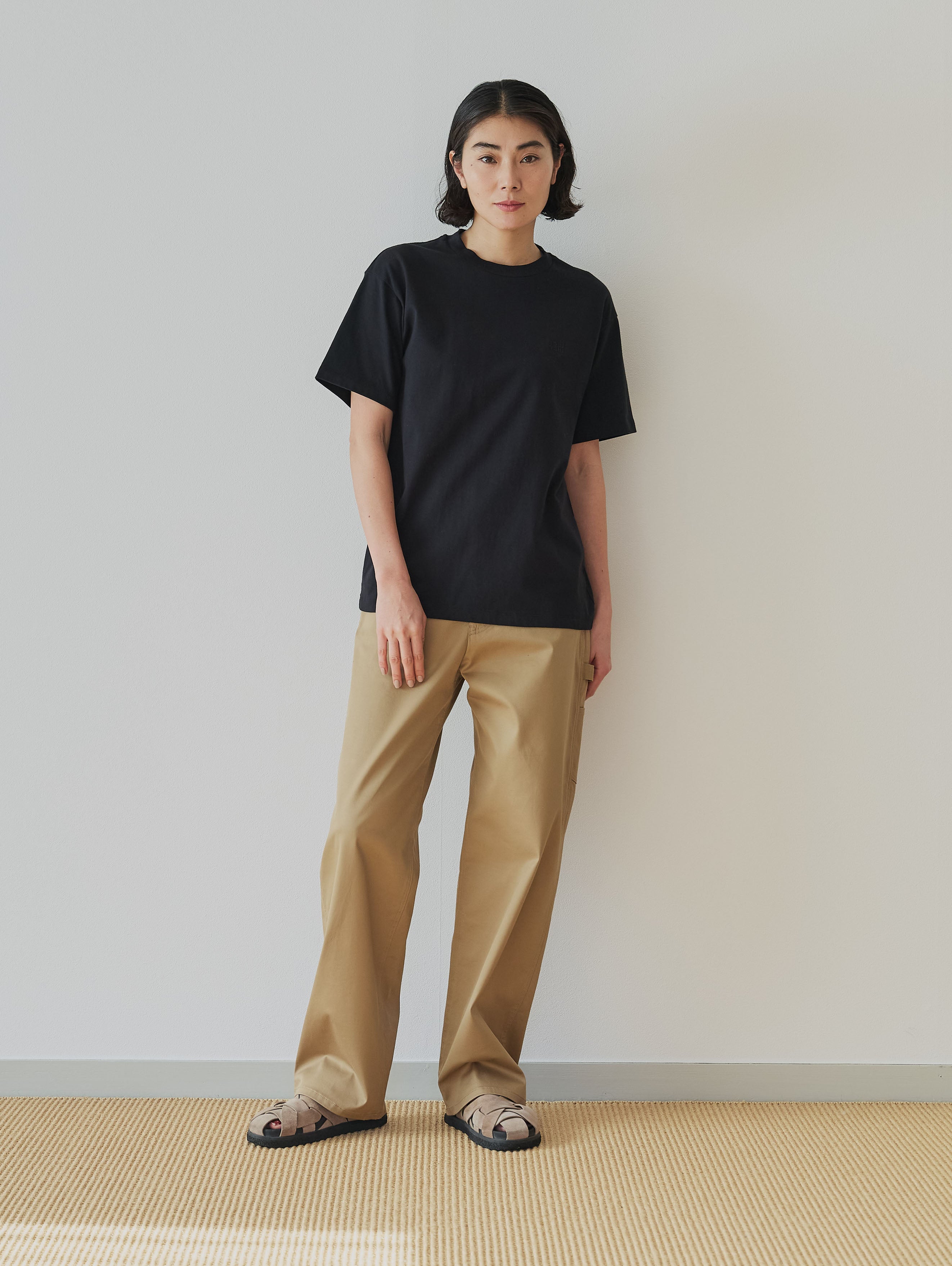【one + one】Good Quality T-Shirt（Black）× Painter Pants