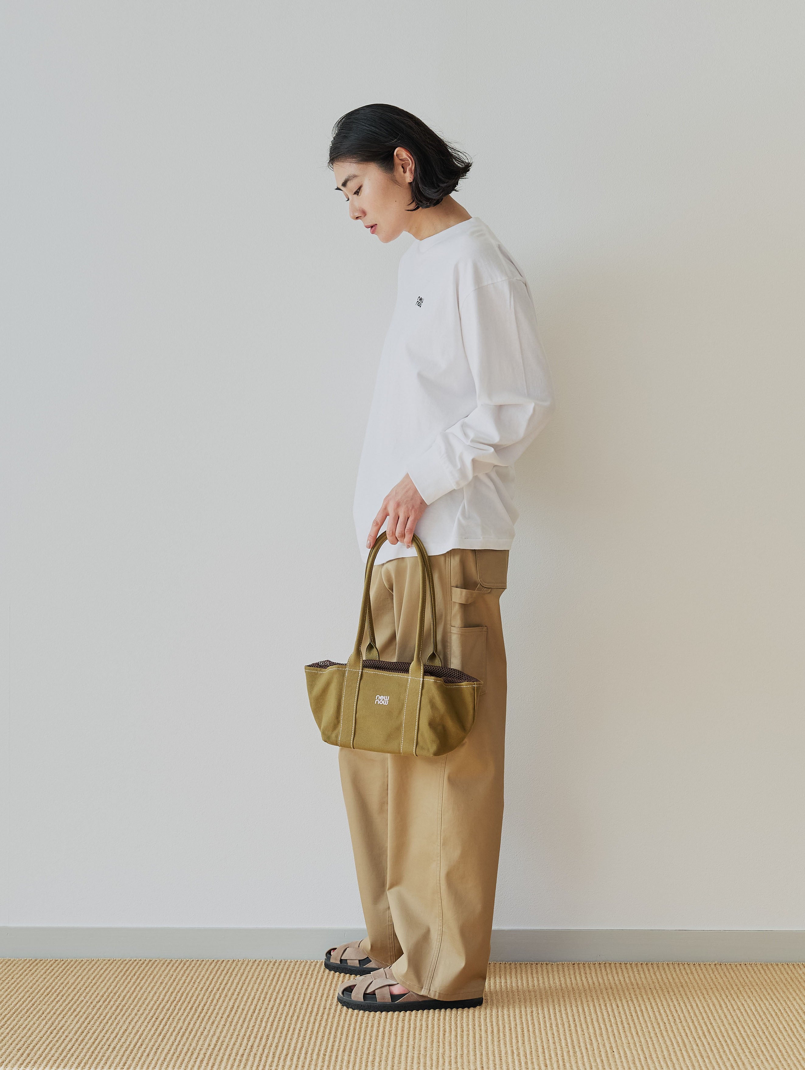 【one + one】24h On & Off Long Tee × Mesh & Canvas Bag