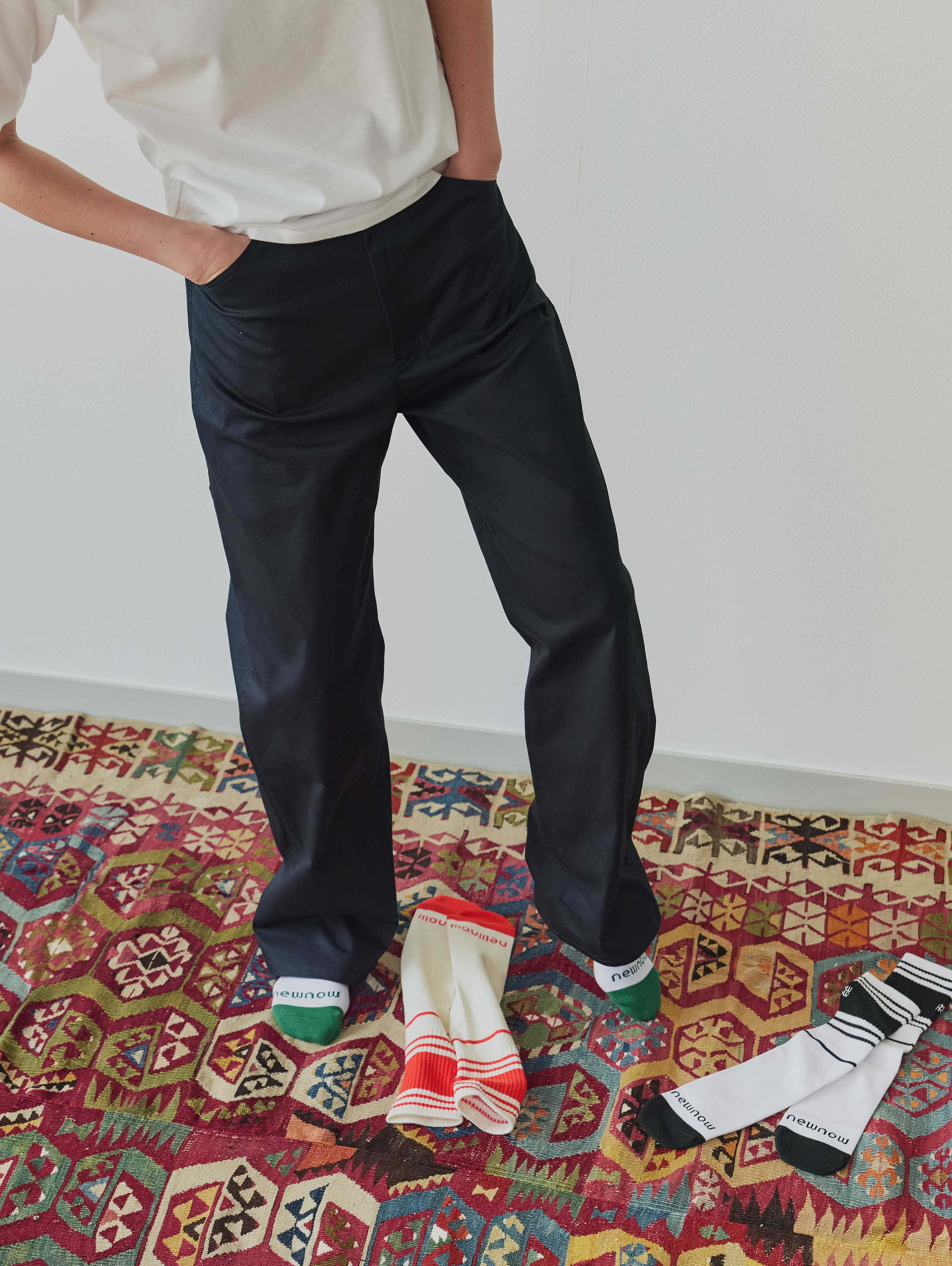 【one + one】Painter Pants × Multiline Tube Socks