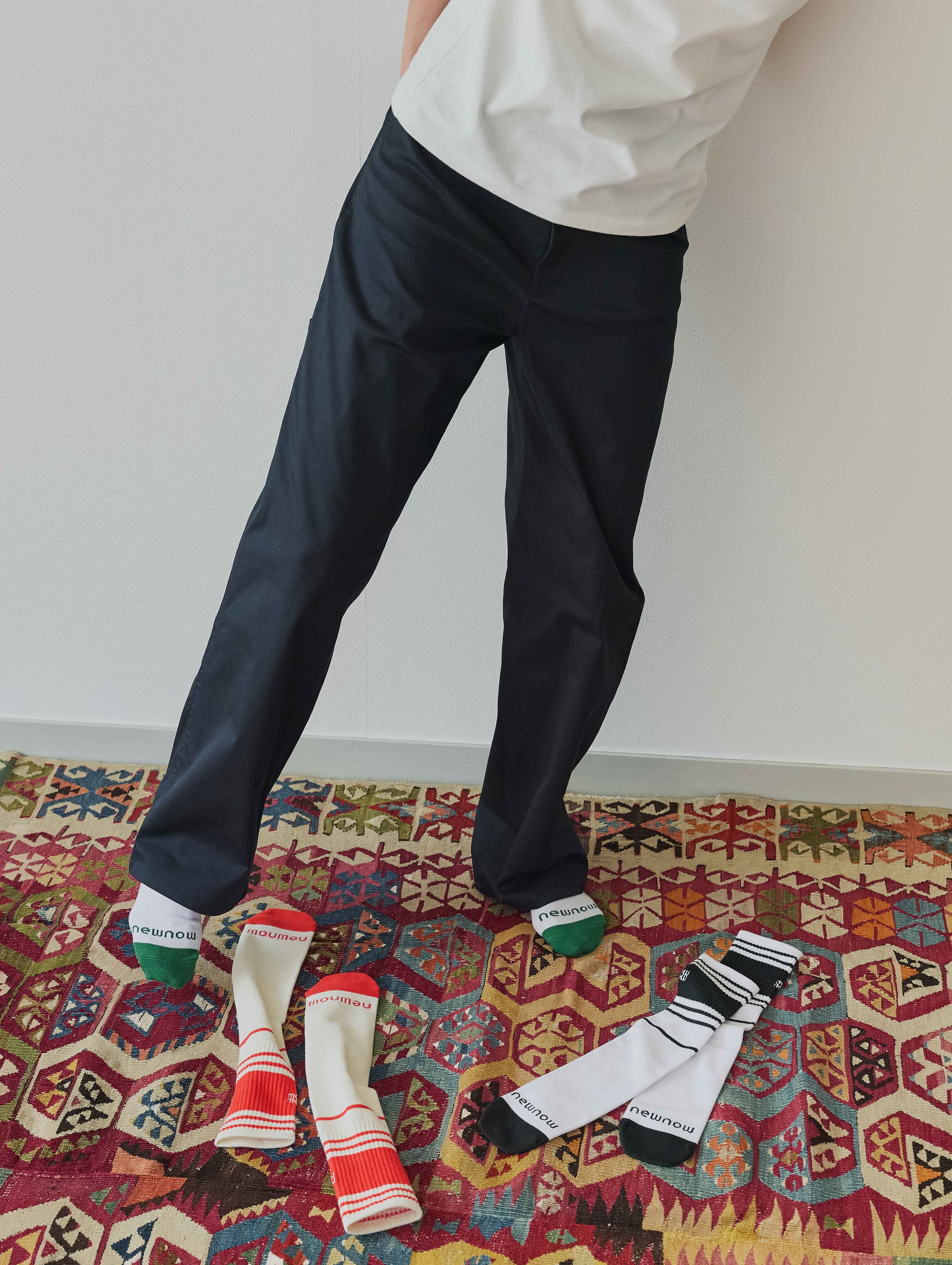 【one + one】Painter Pants × Multiline Tube Socks