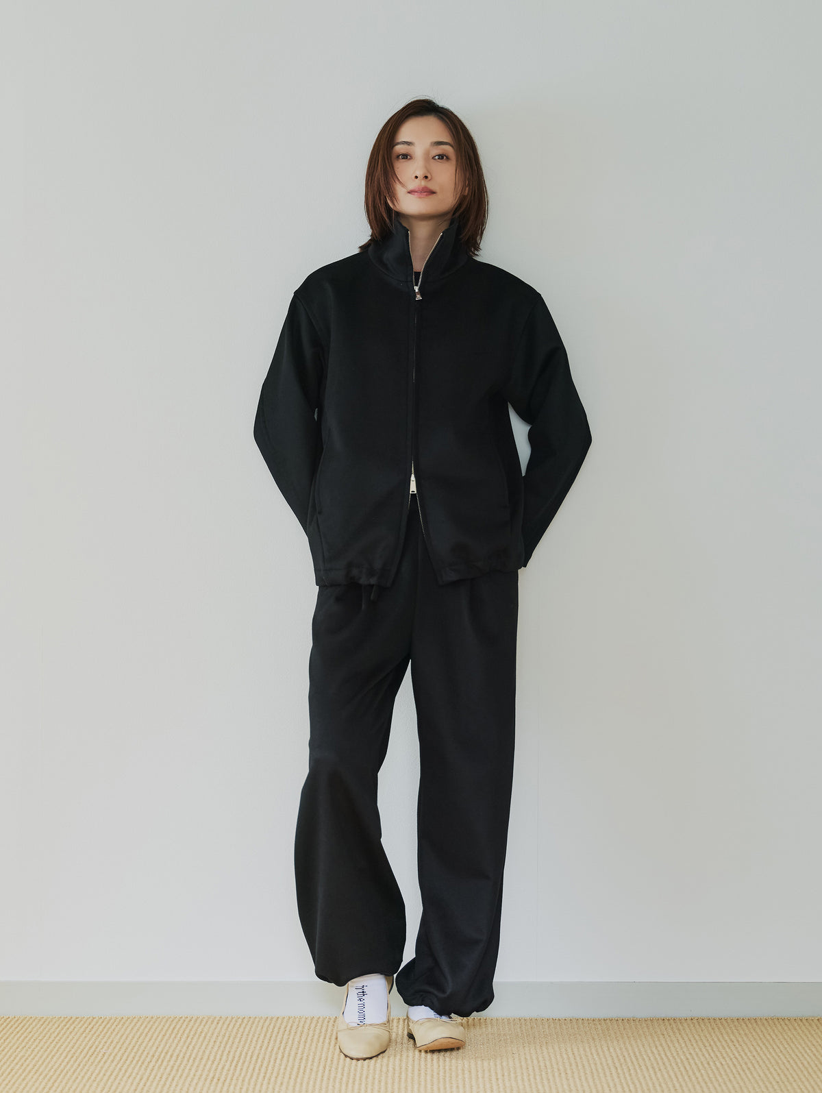 WOOL CASHMIRE DRAW CORD PANTS