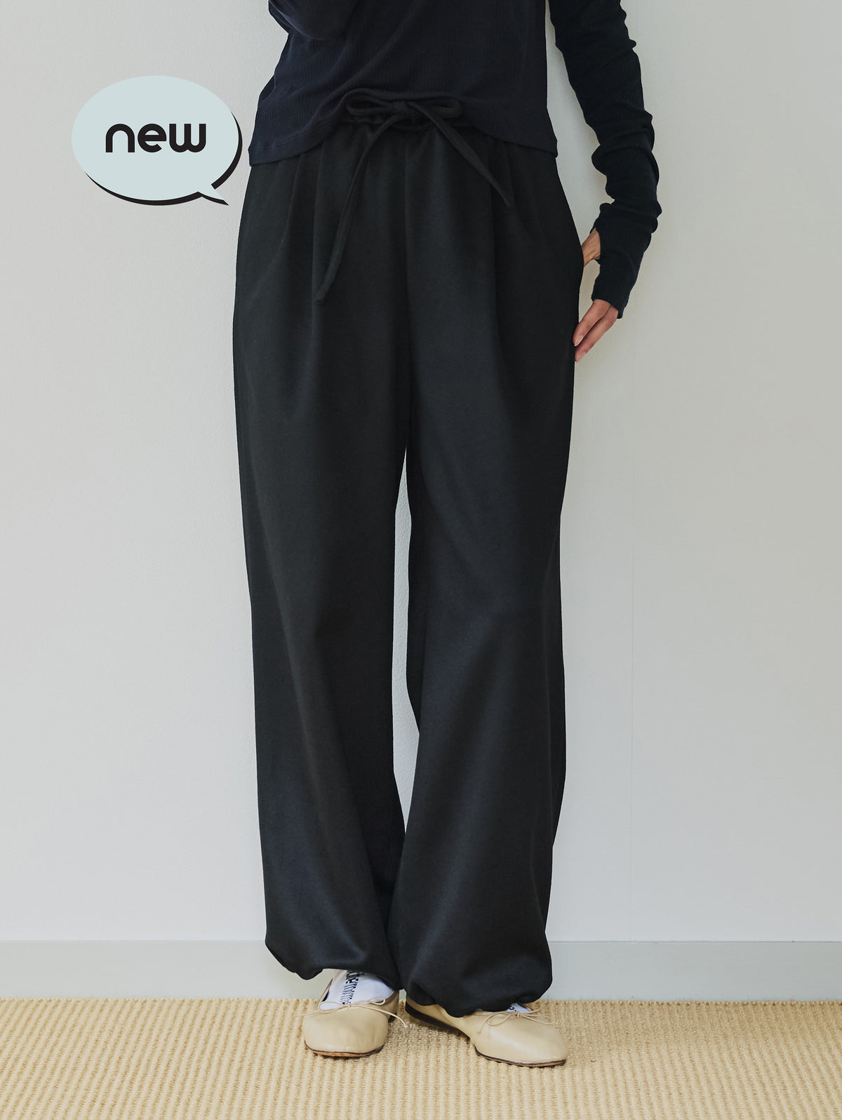 WOOL CASHMIRE DRAW CORD PANTS