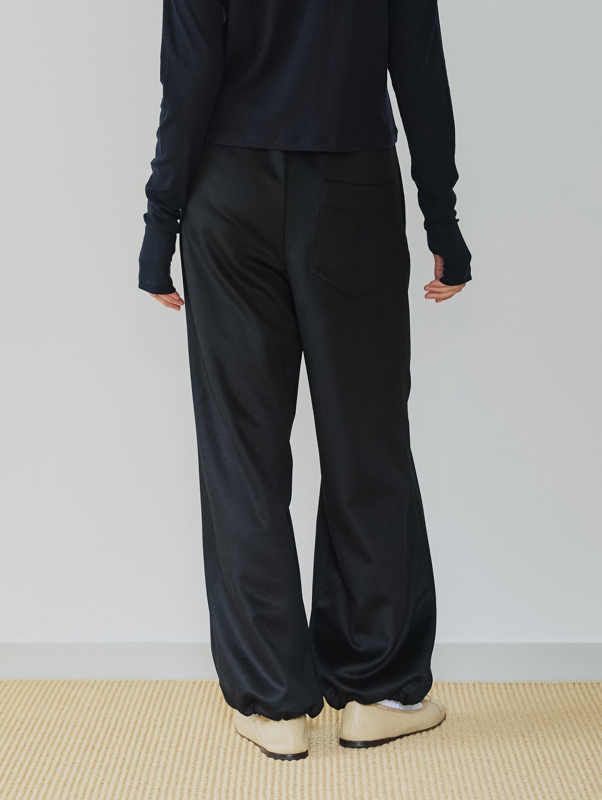 WOOL CASHMIRE DRAW CORD PANTS