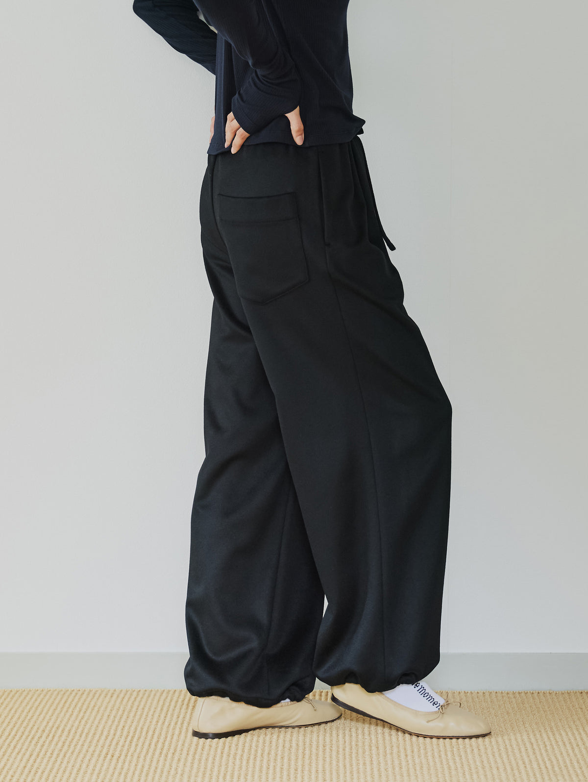 WOOL CASHMIRE DRAW CORD PANTS