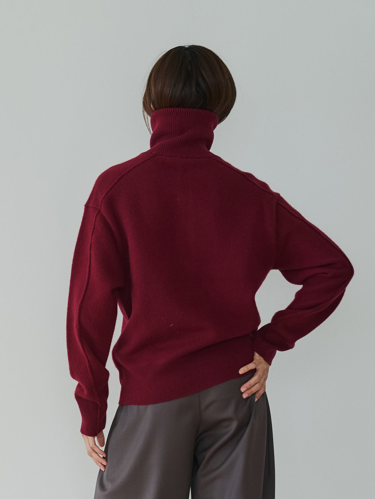 WOOL CASHMER HALF ZIP PULL KNIT