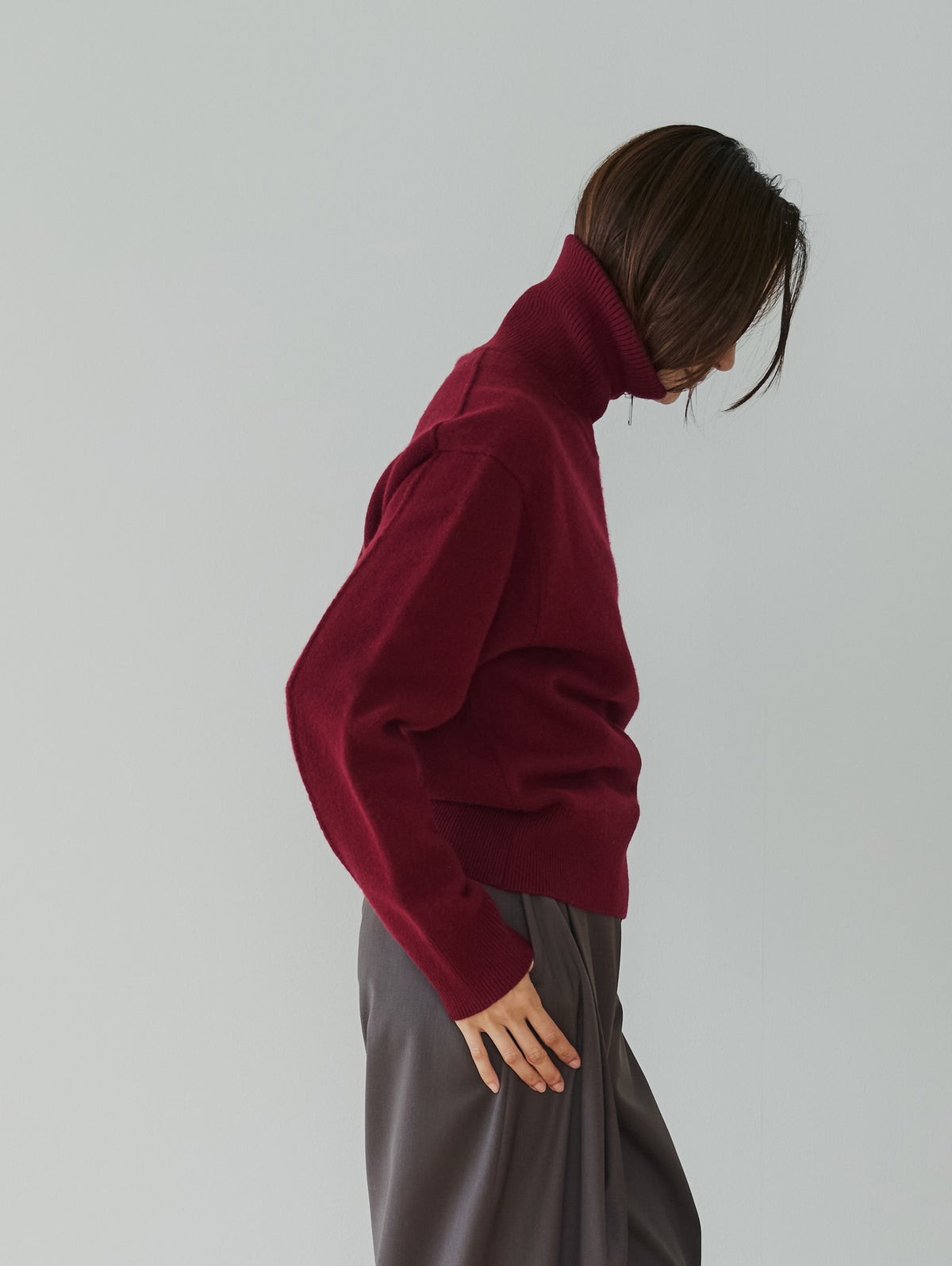 WOOL CASHMER HALF ZIP PULL KNIT