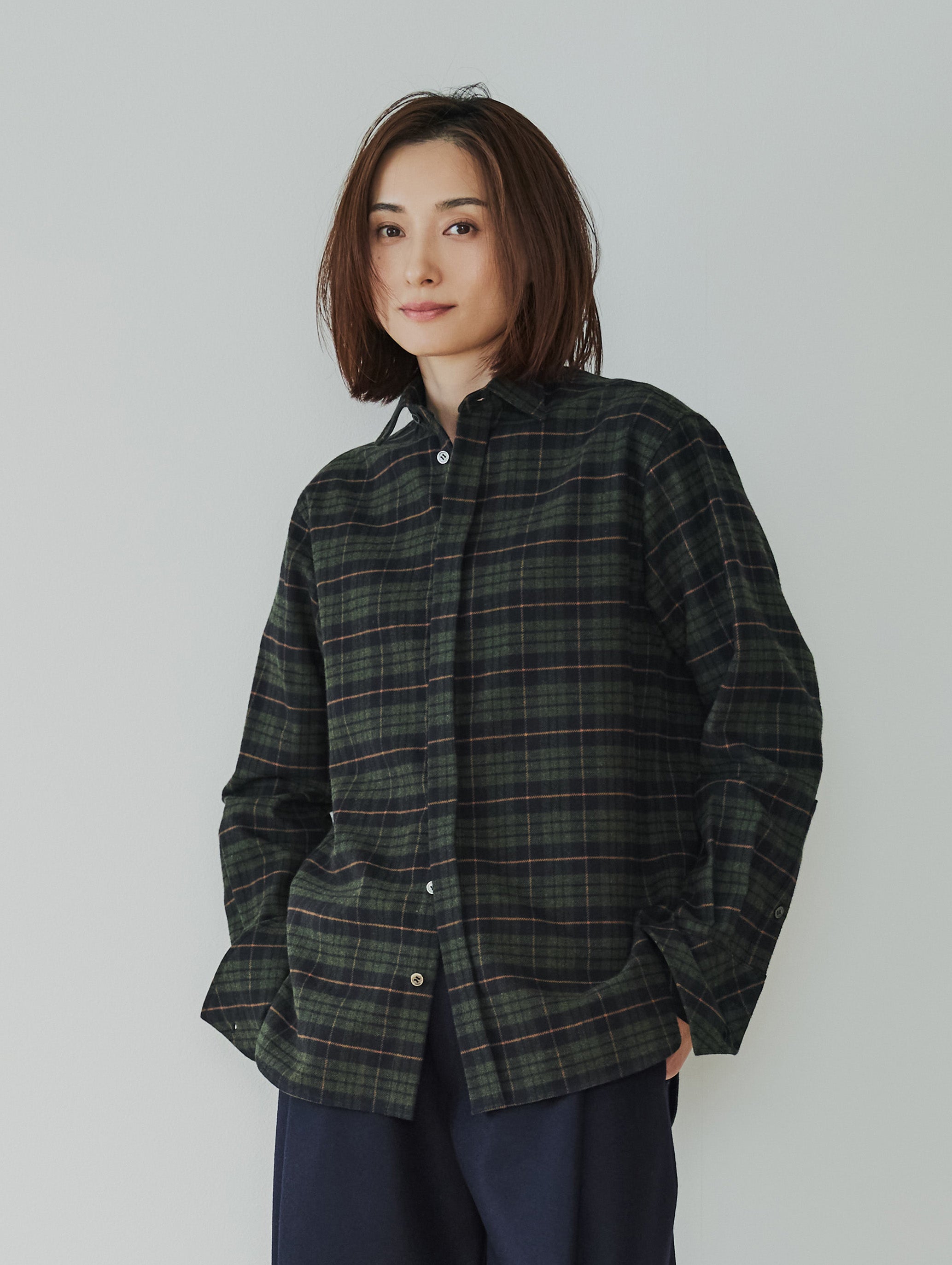 DOUBLE CUFFS CHECK SHIRT