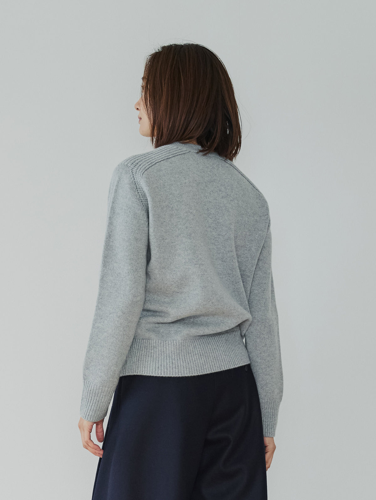 WOOL CASHMER V-NECK PULL KNIT