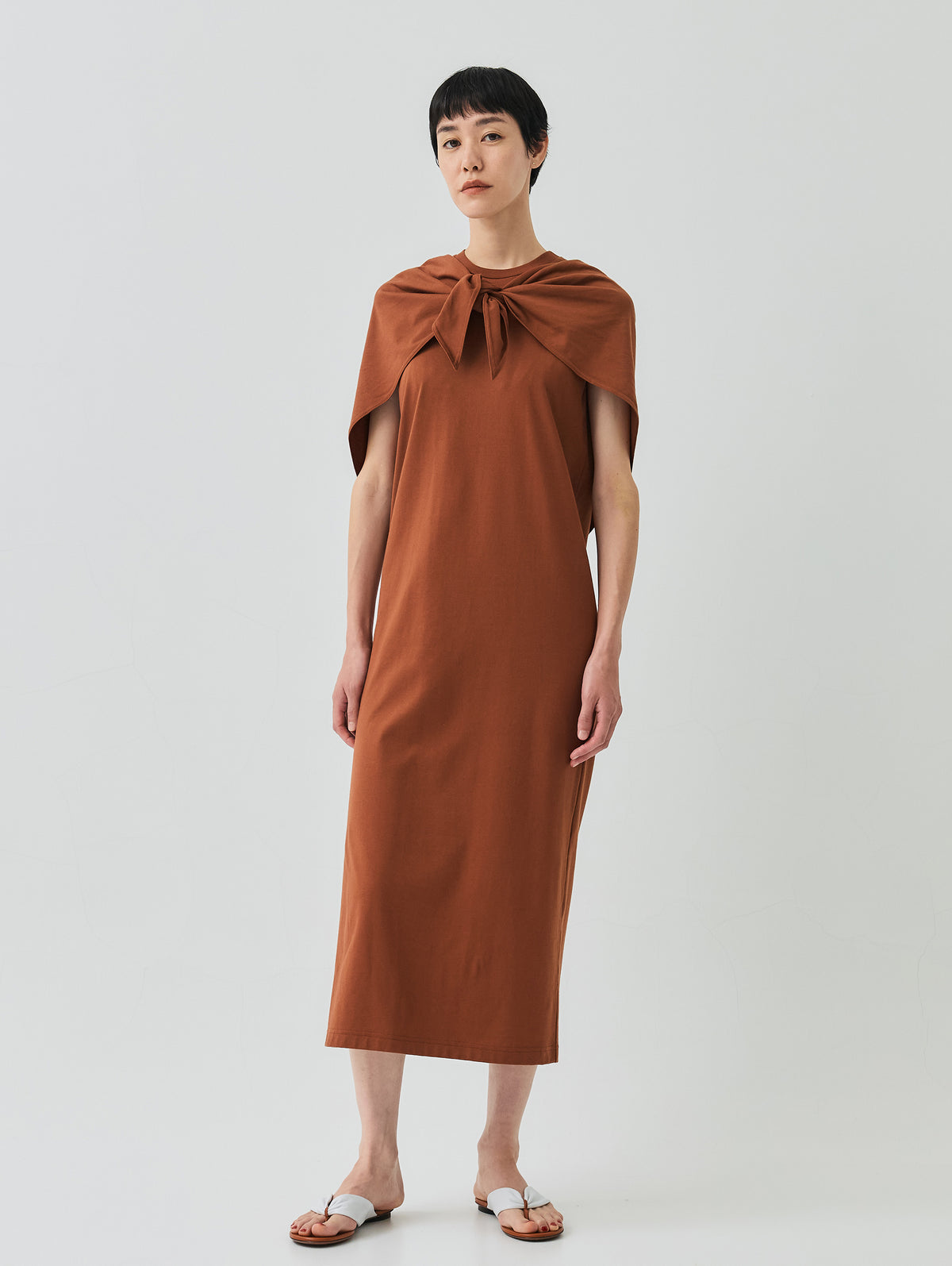 COTTON JERSEY DRESS WITH SCARF