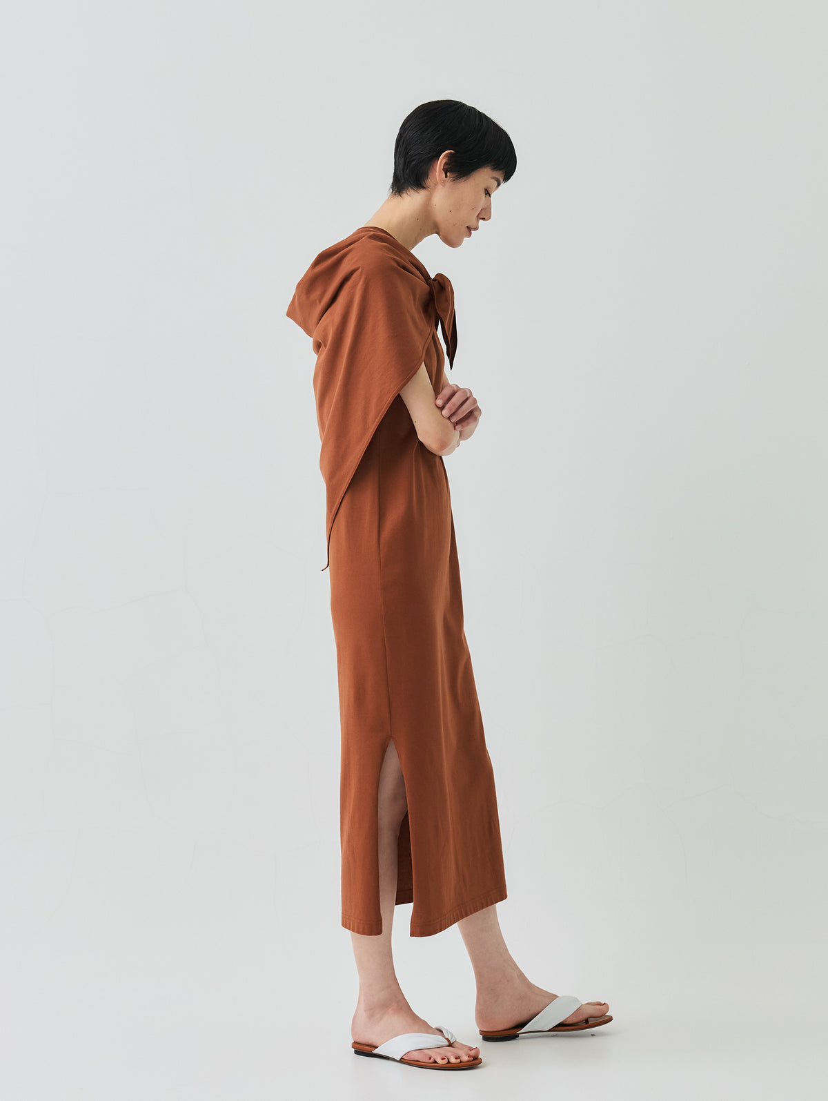 COTTON JERSEY DRESS WITH SCARF