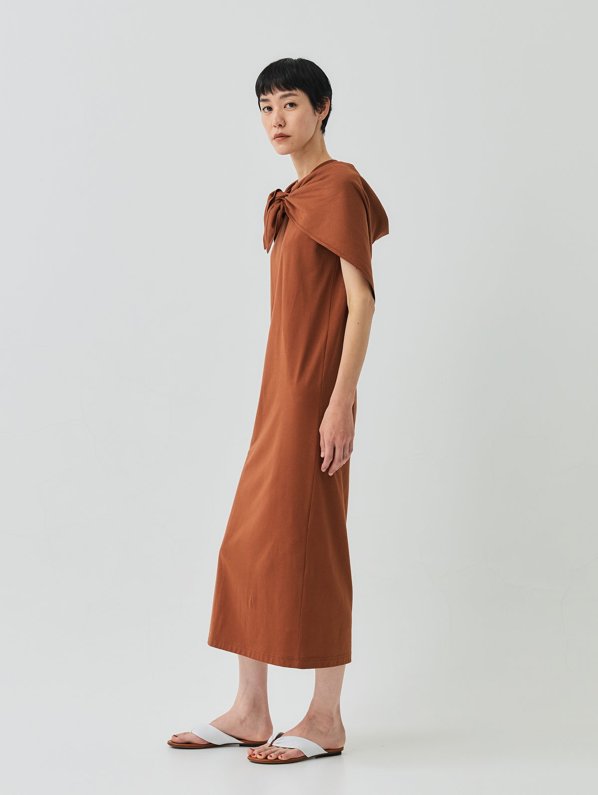 COTTON JERSEY DRESS WITH SCARF