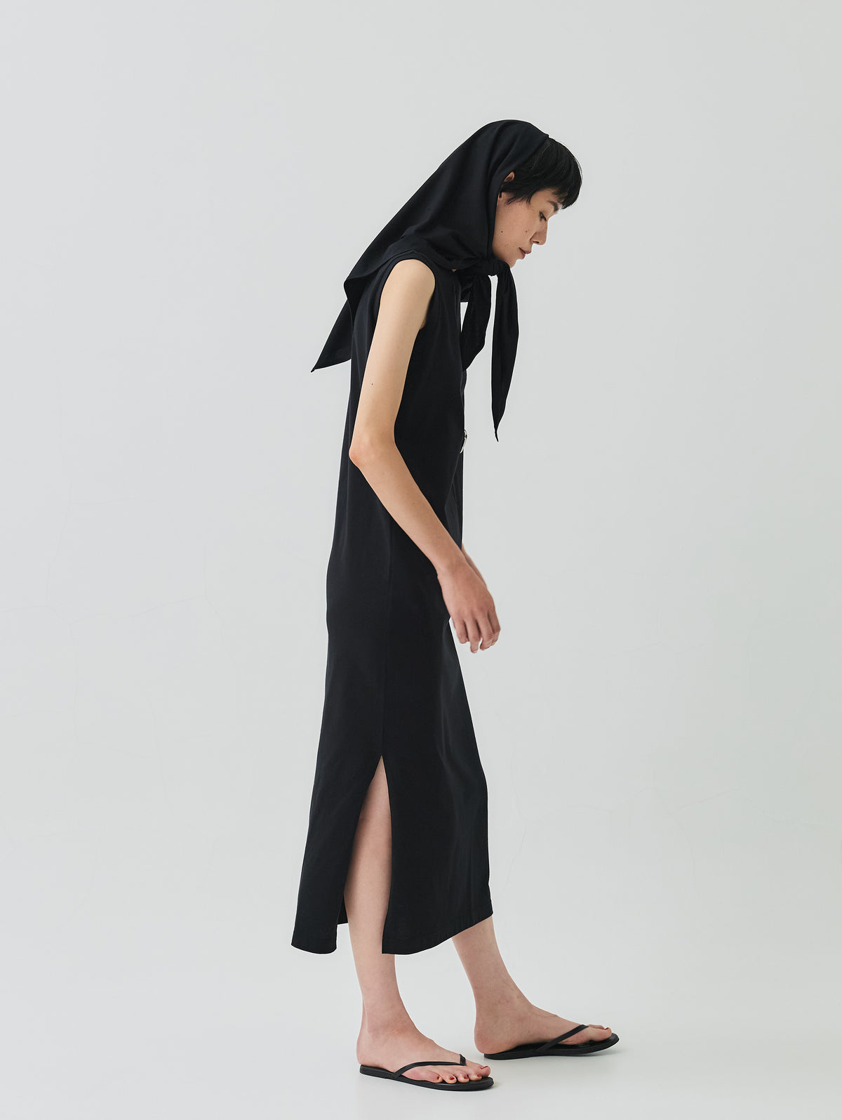 COTTON JERSEY DRESS WITH SCARF