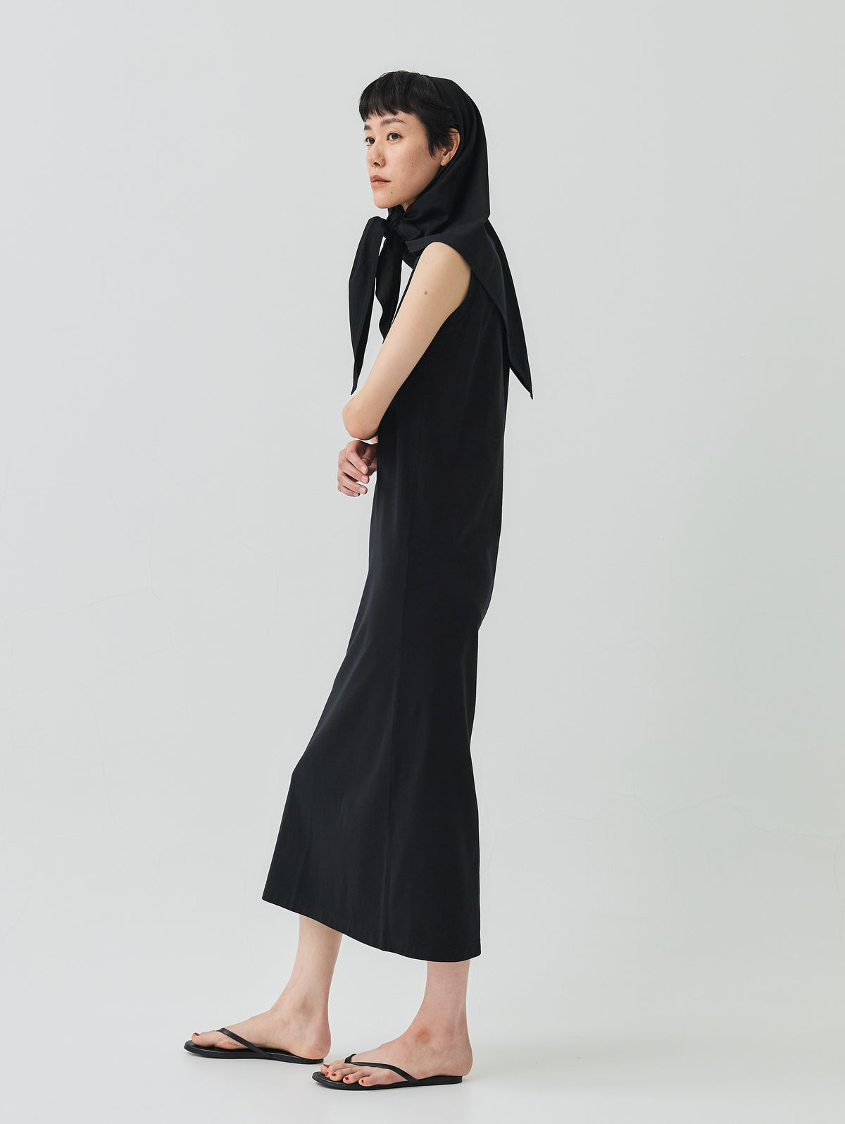 COTTON JERSEY DRESS WITH SCARF