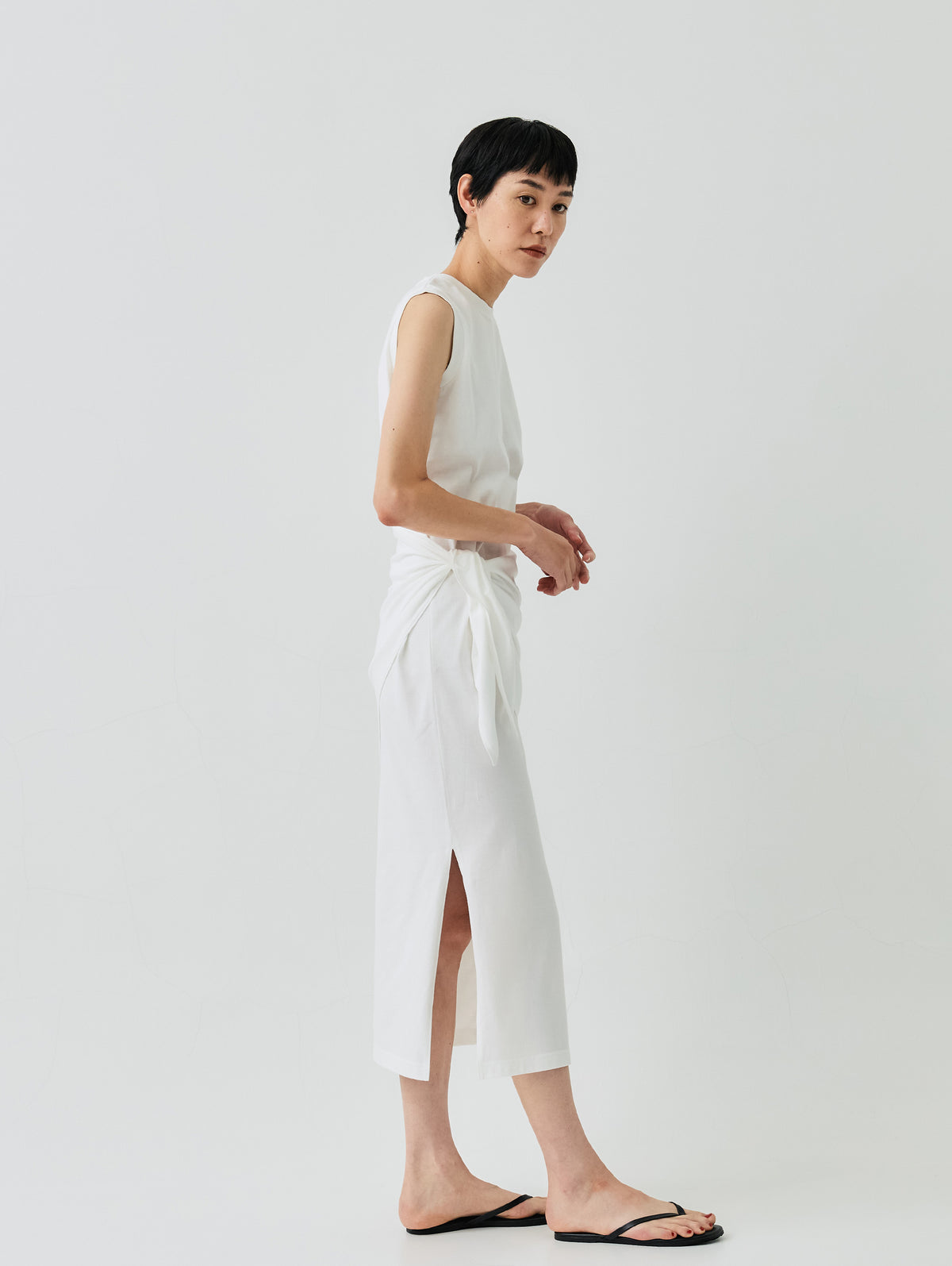 COTTON JERSEY DRESS WITH SCARF