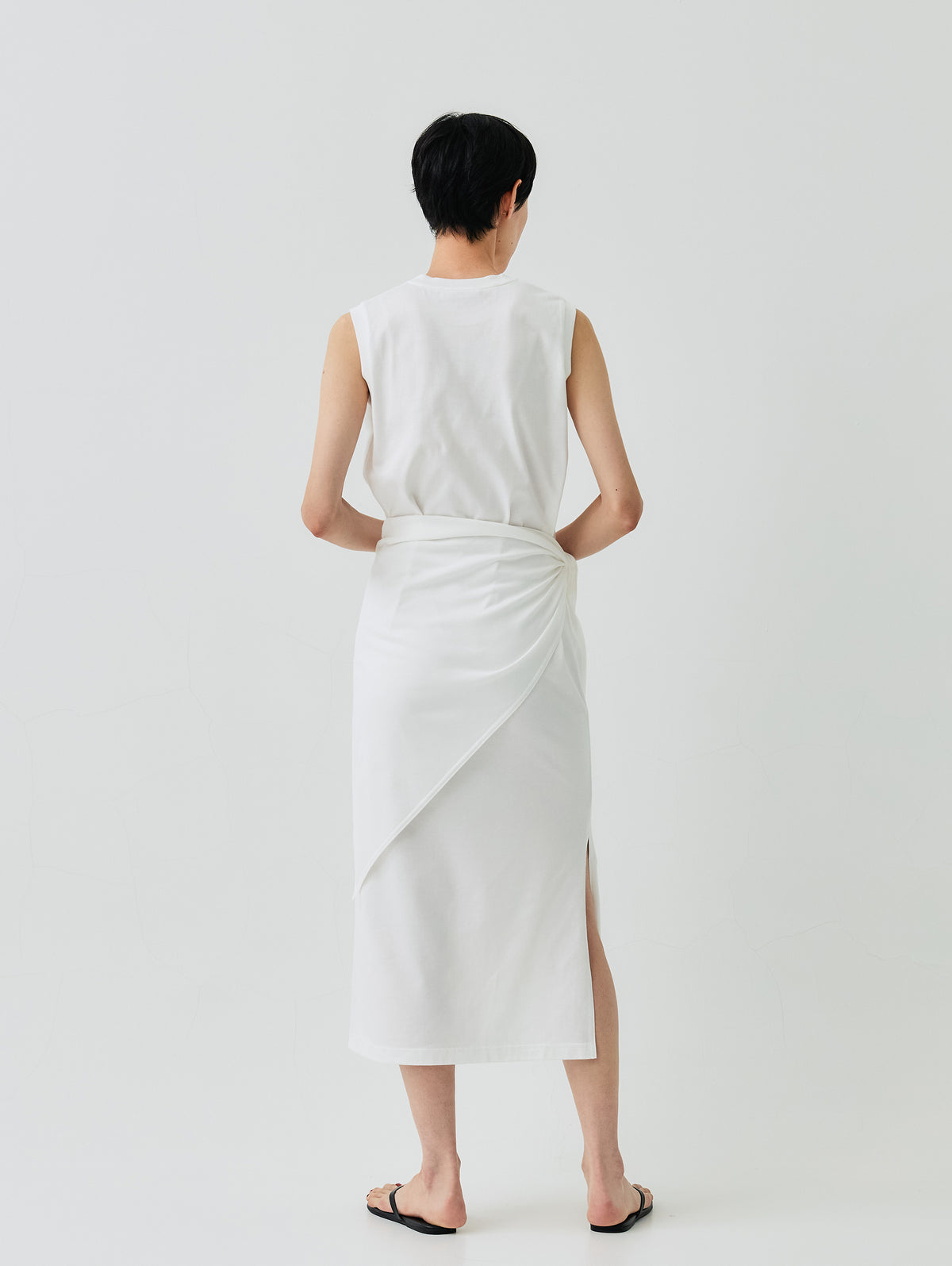 COTTON JERSEY DRESS WITH SCARF