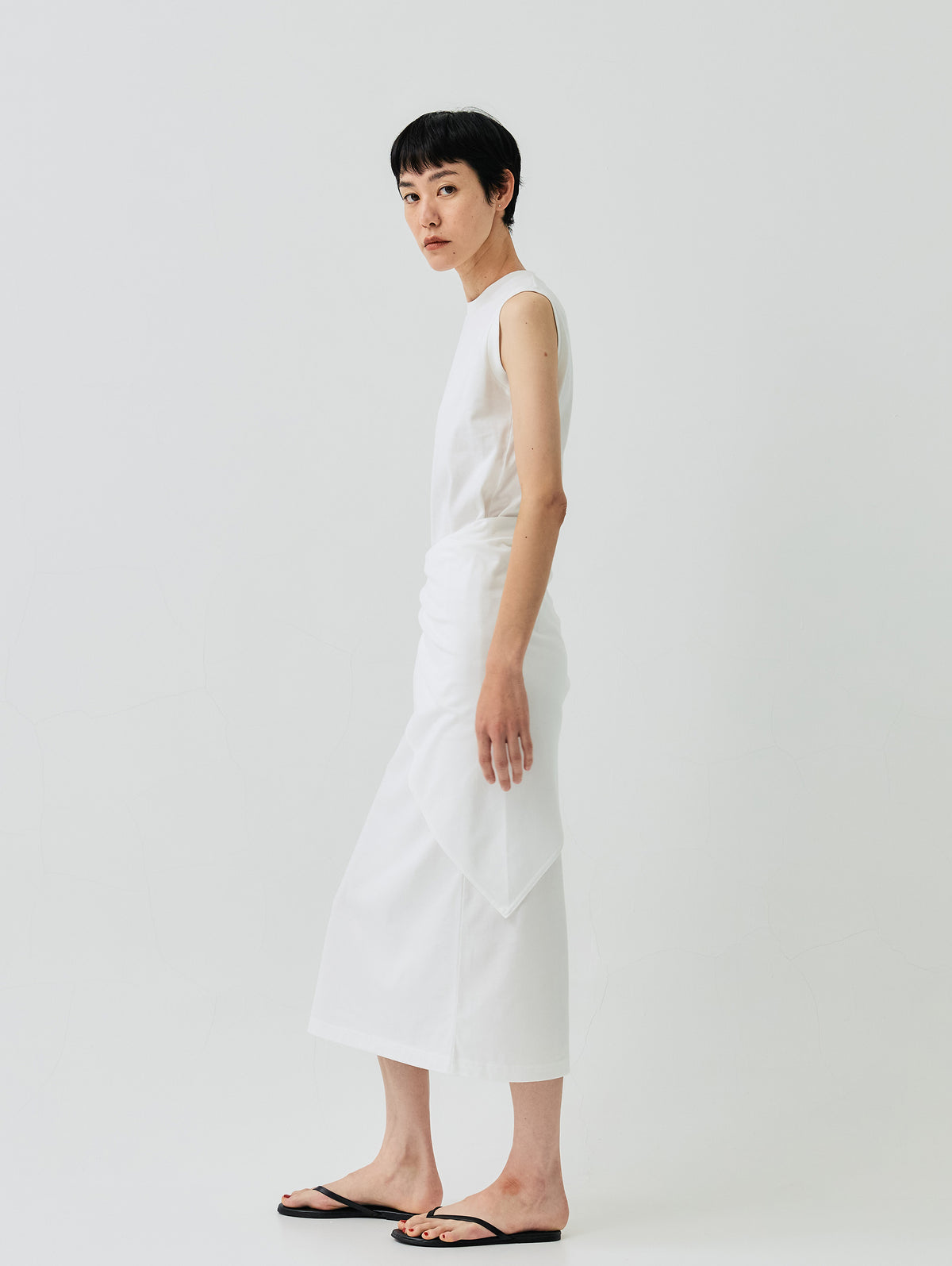 COTTON JERSEY DRESS WITH SCARF