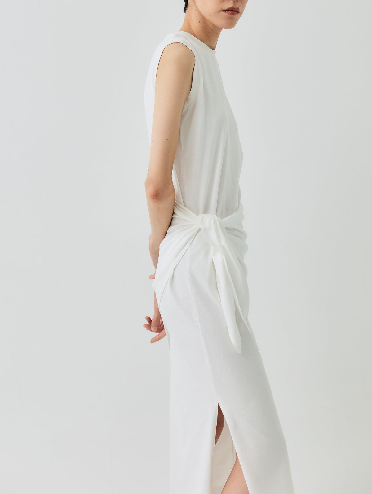 COTTON JERSEY DRESS WITH SCARF