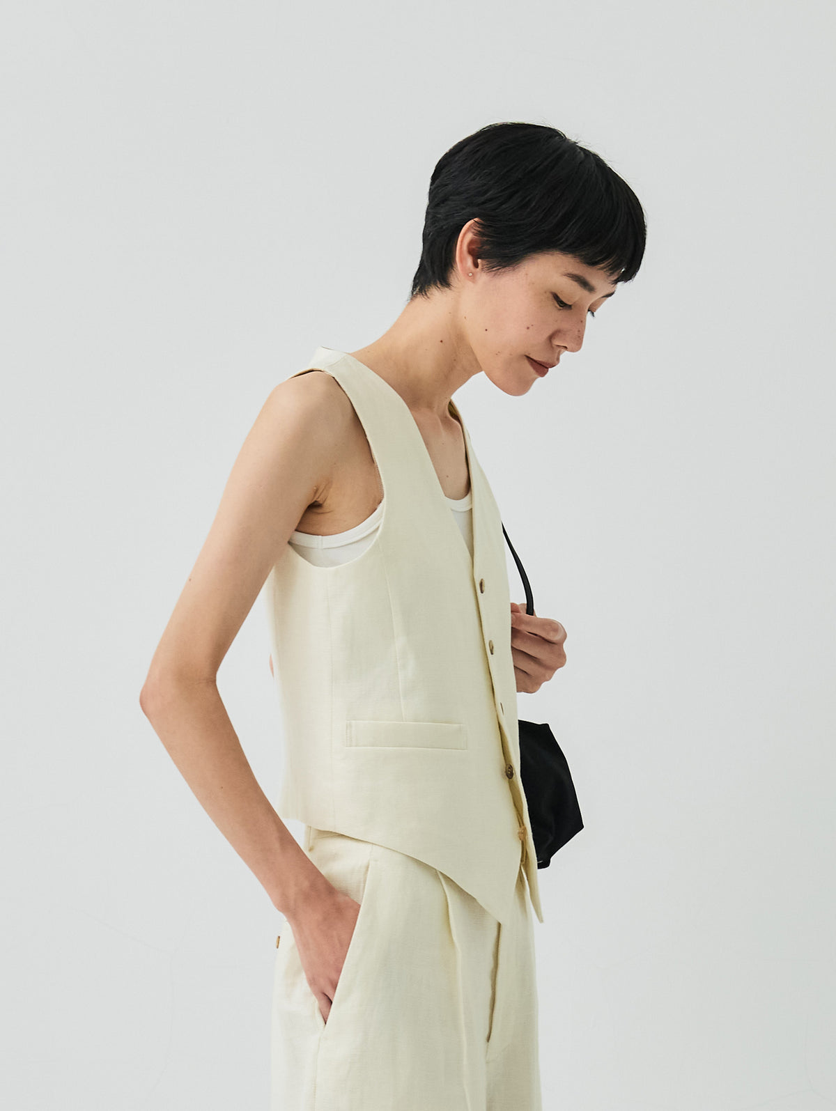 WASHABLE LINEN GILET