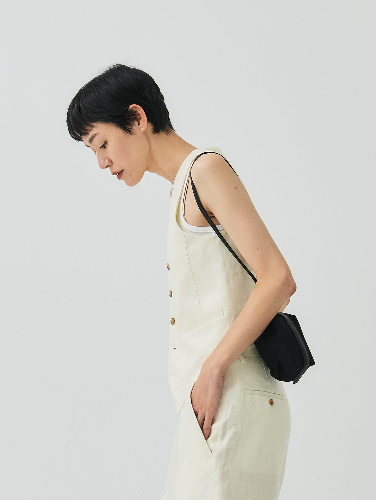 WASHABLE LINEN GILET