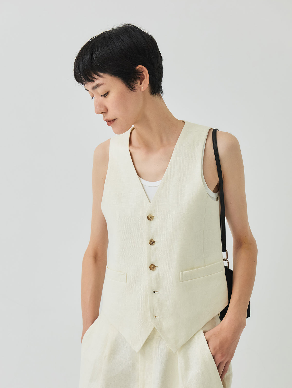 WASHABLE LINEN GILET