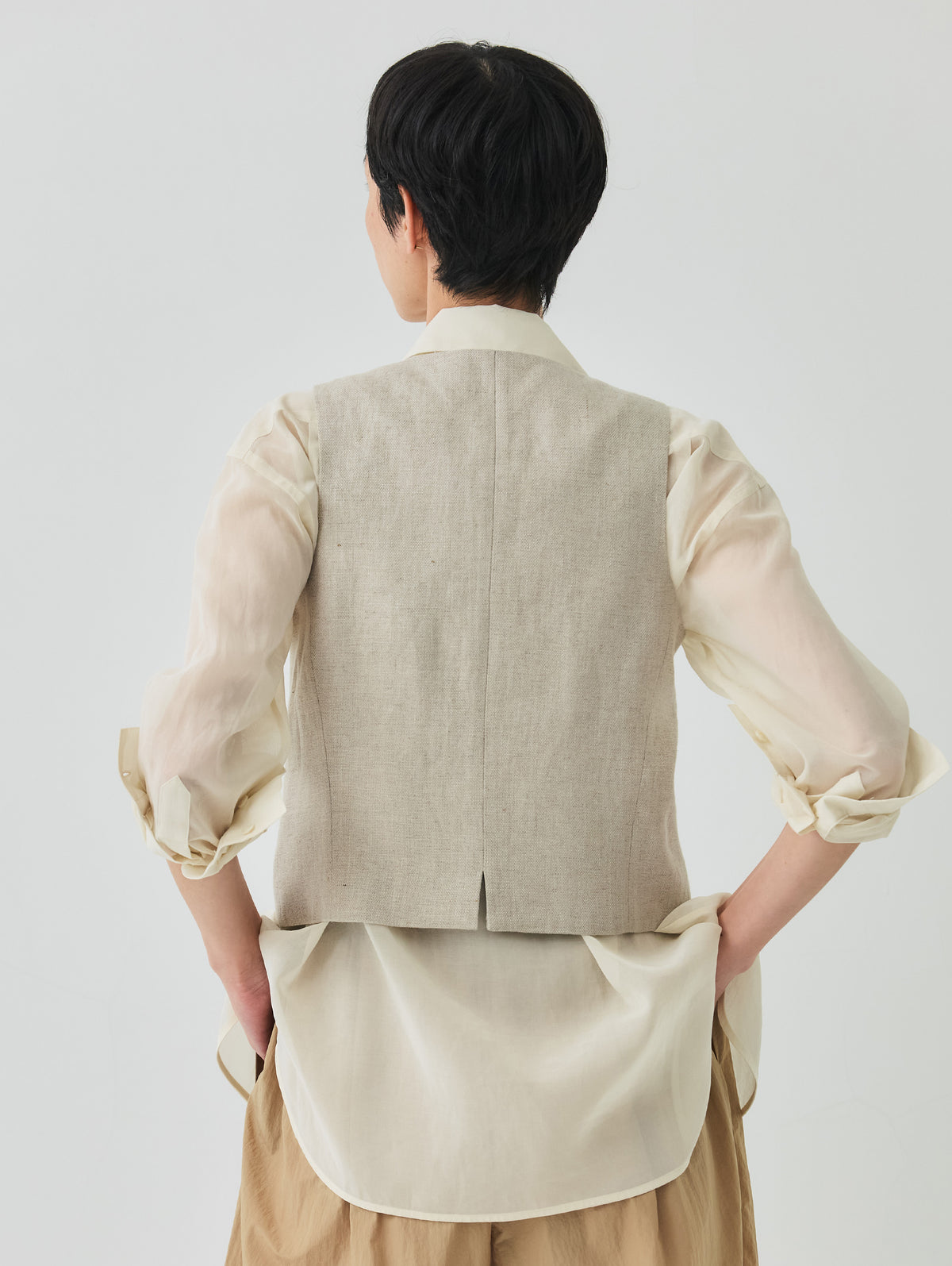 WASHABLE LINEN GILET
