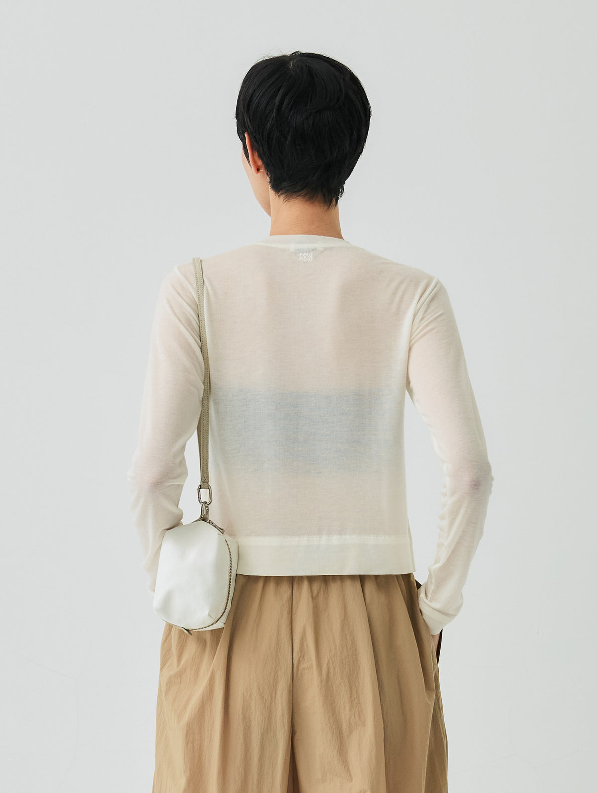 CASHMERE SILK CREWNECK CARDIGAN