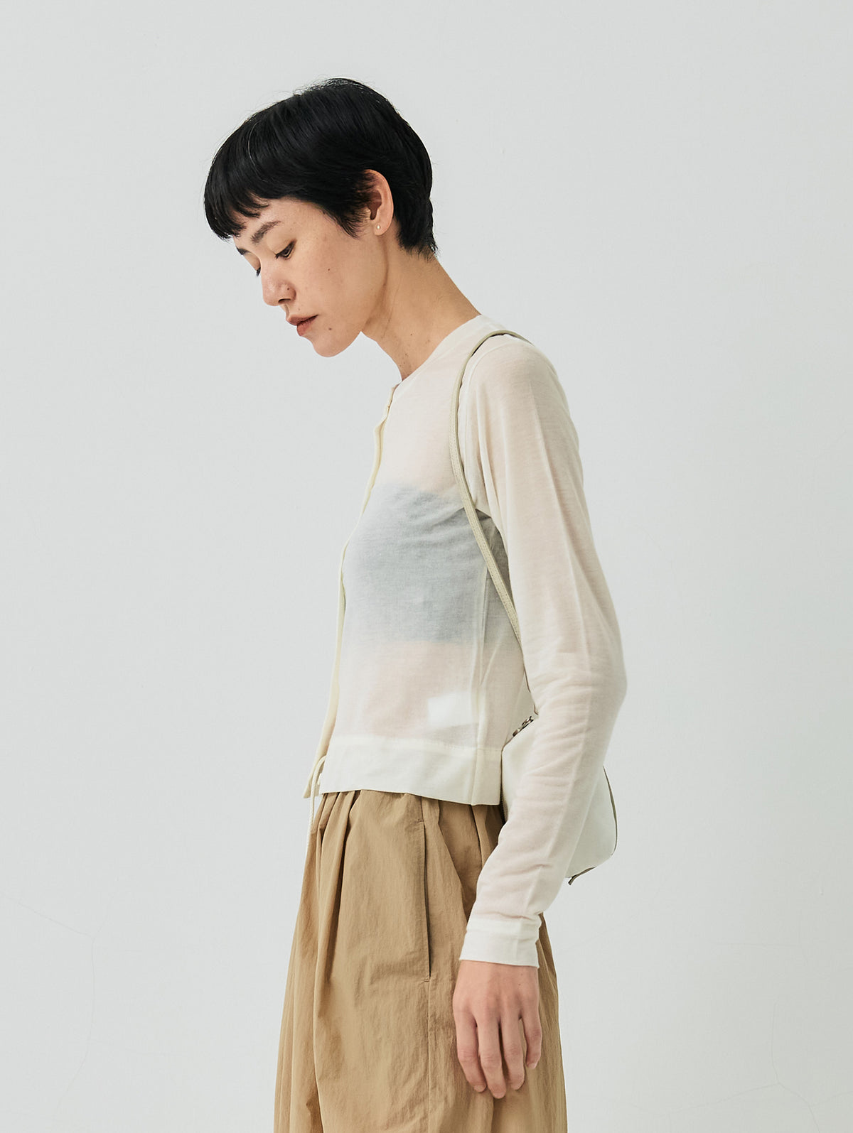CASHMERE SILK CREWNECK CARDIGAN