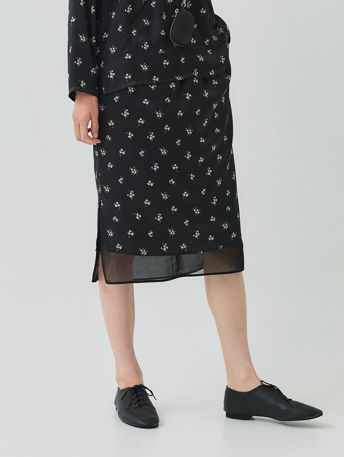 FLOWER PRINTED LAYERD SKIRT