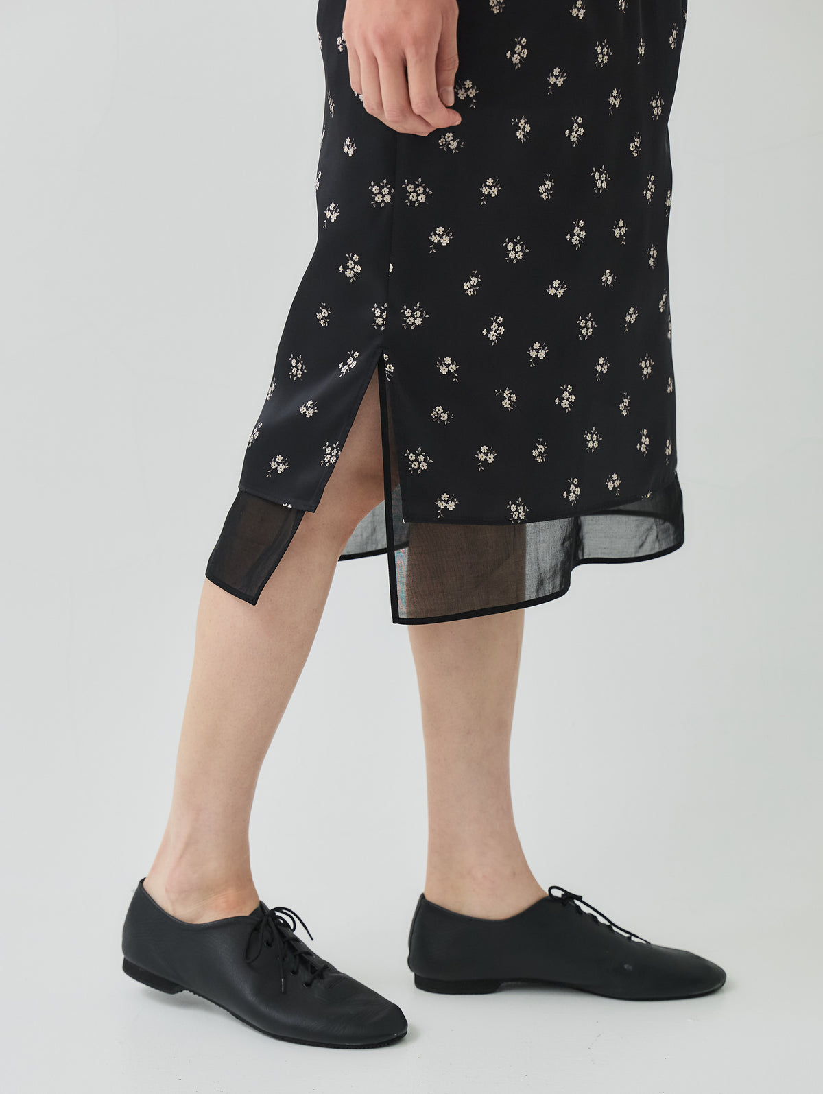 FLOWER PRINTED LAYERD SKIRT