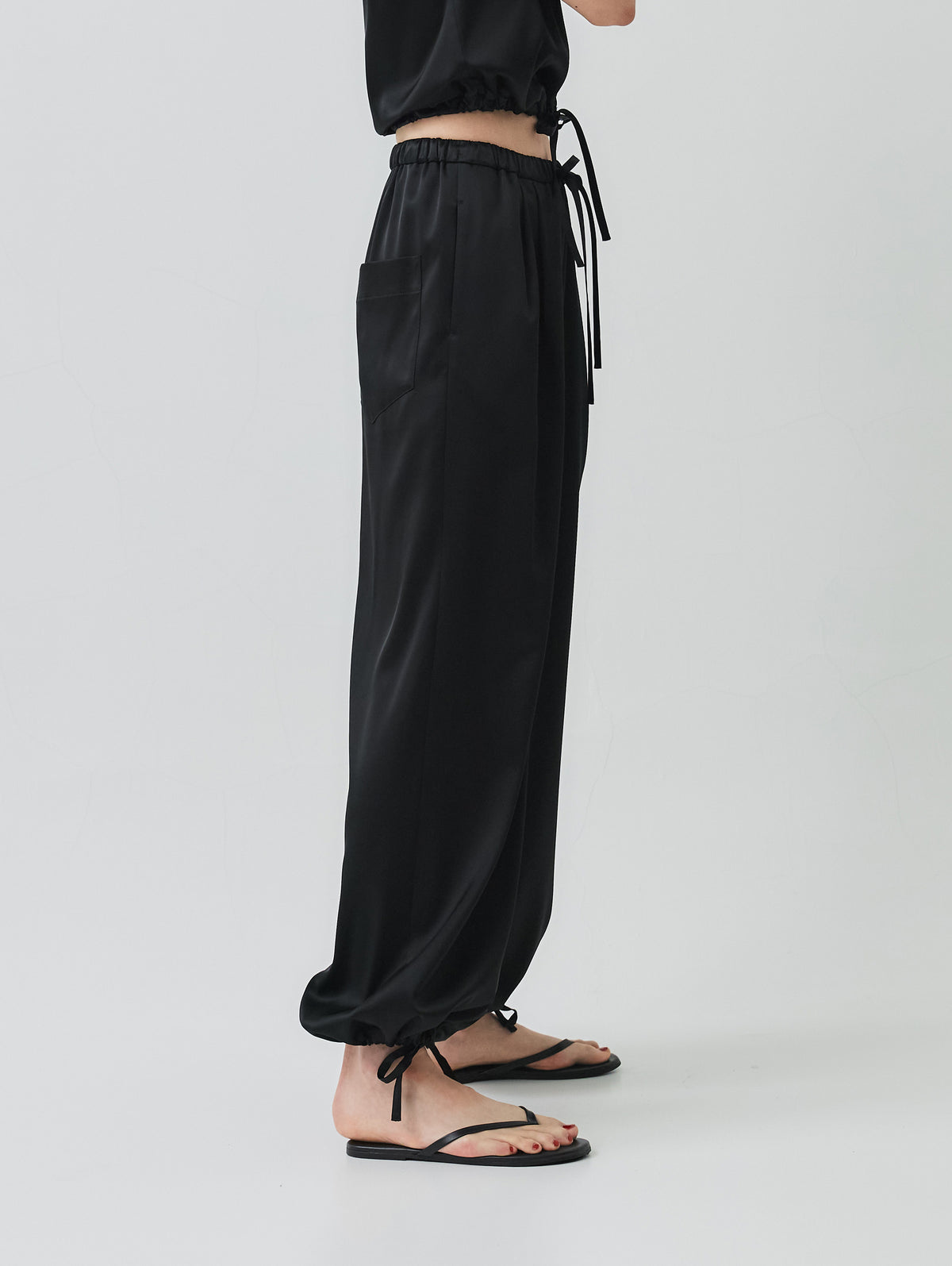 SATIN DRAW CORD PANTS