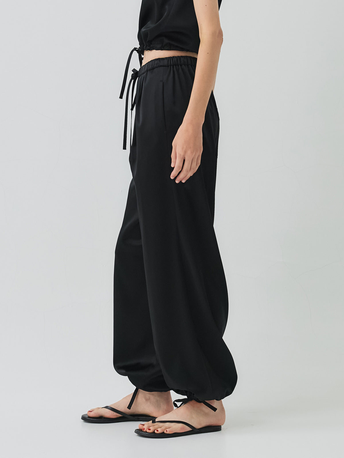 SATIN DRAW CORD PANTS