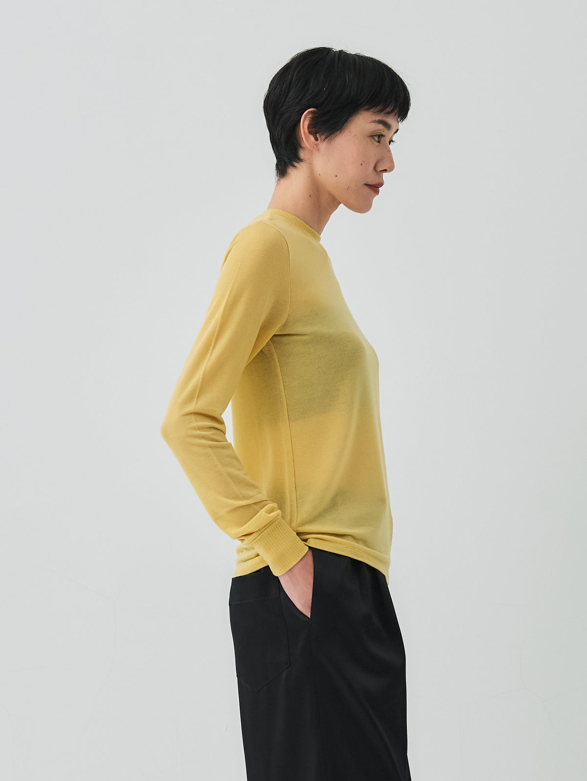 CASHMERE SILK  LONG SLEEVE TOP