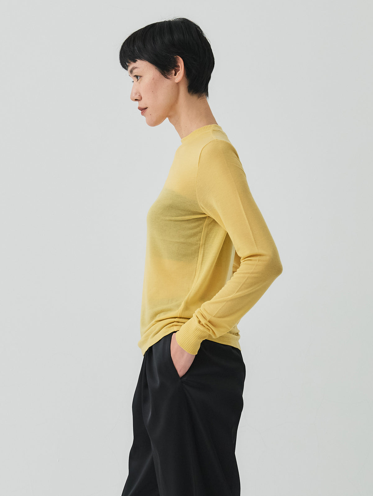CASHMERE SILK  LONG SLEEVE TOP