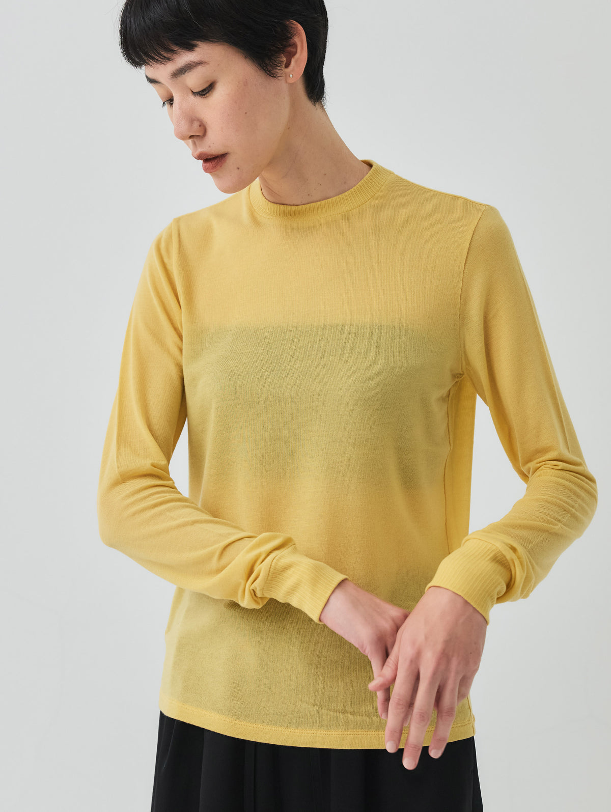 CASHMERE SILK  LONG SLEEVE TOP