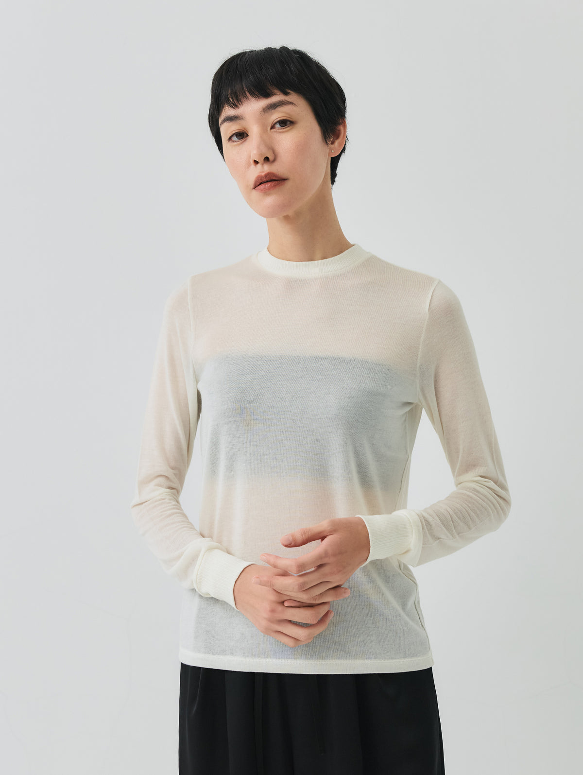 CASHMERE SILK  LONG SLEEVE TOP