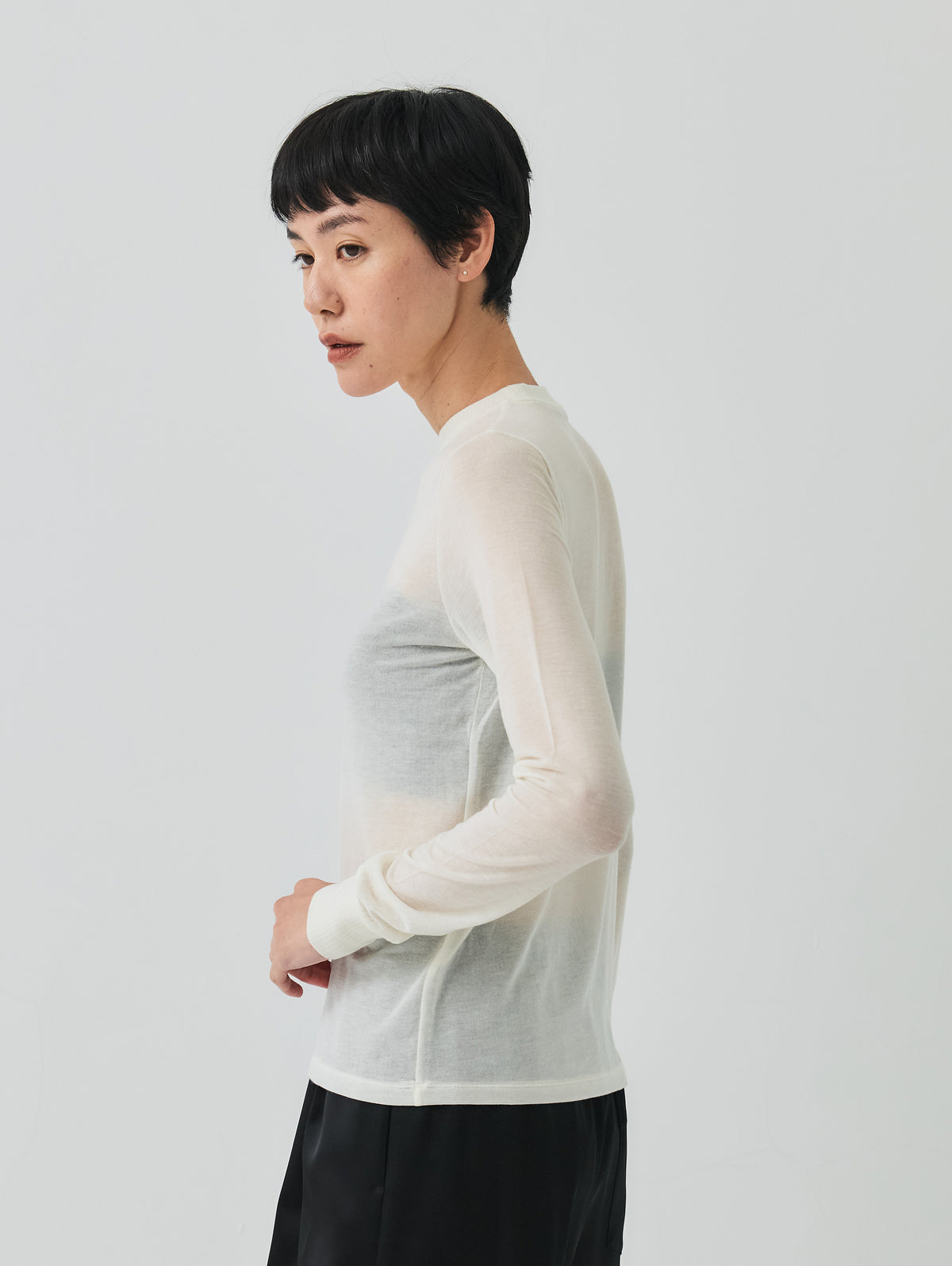CASHMERE SILK  LONG SLEEVE TOP