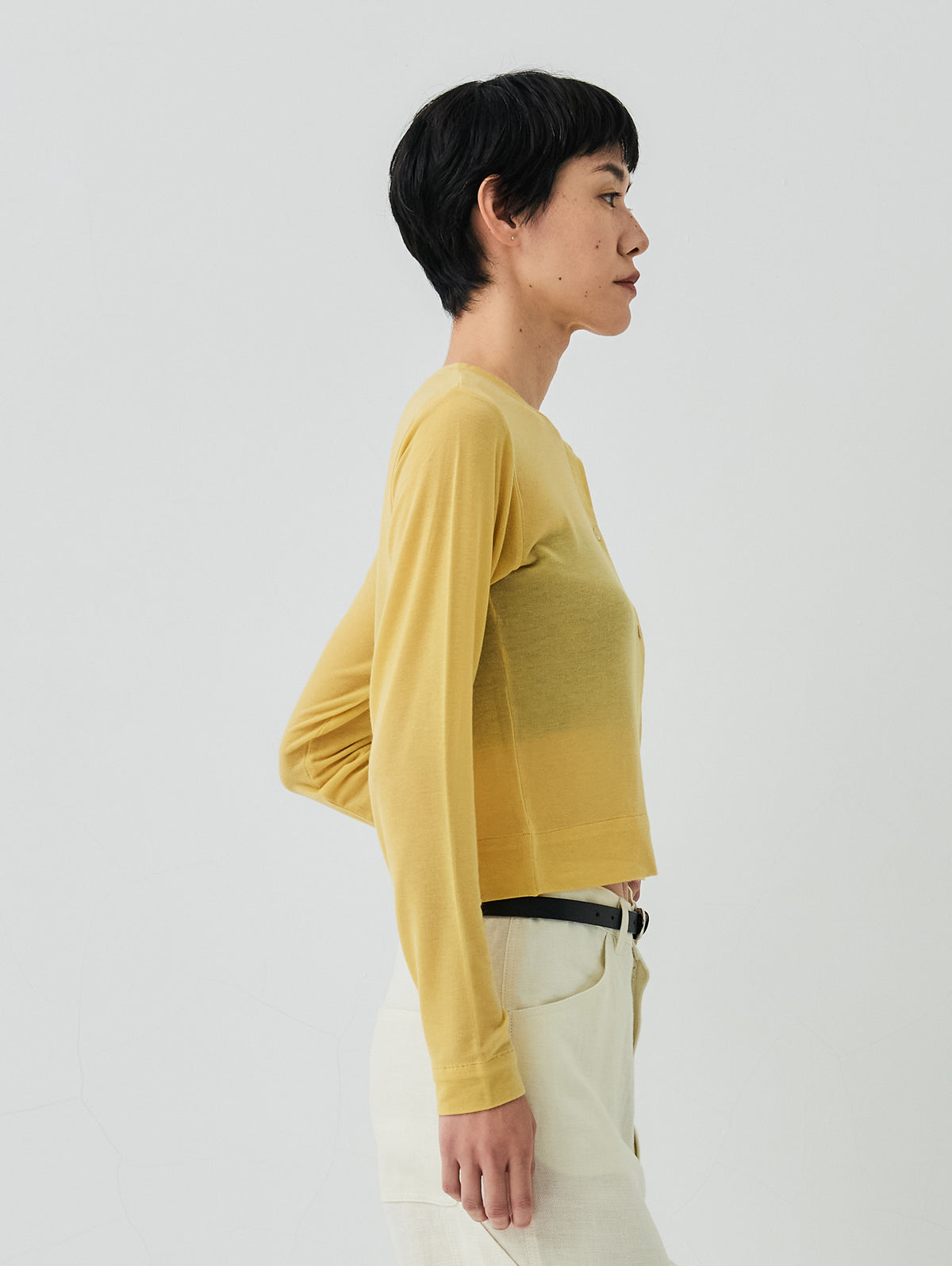 CASHMERE SILK CREWNECK CARDIGAN