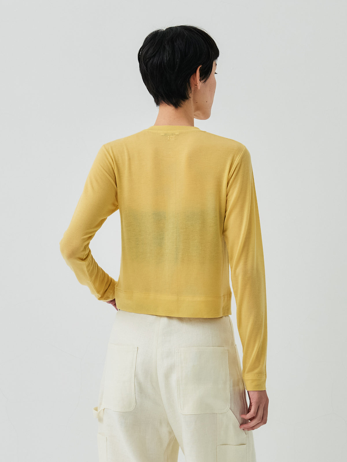 CASHMERE SILK CREWNECK CARDIGAN