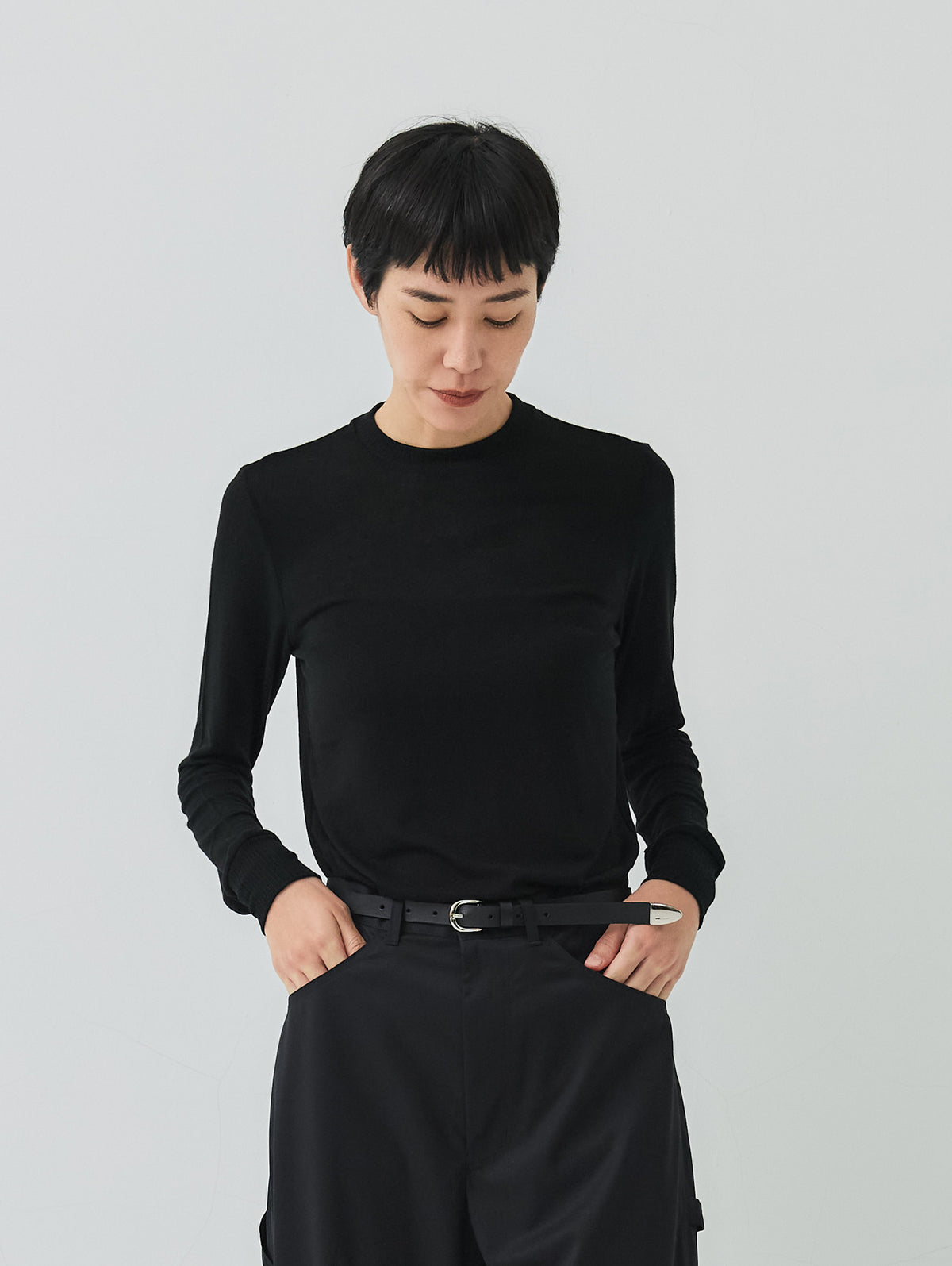 CASHMERE SILK  LONG SLEEVE TOP
