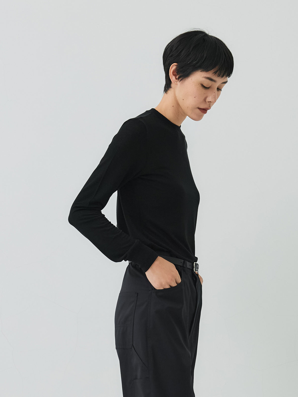 CASHMERE SILK  LONG SLEEVE TOP