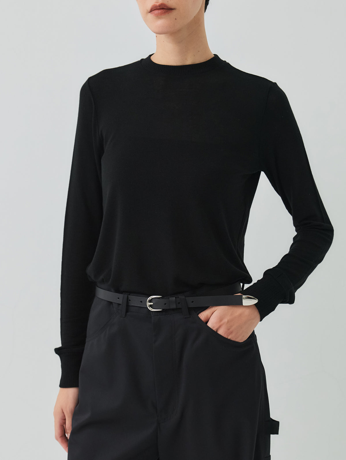 CASHMERE SILK  LONG SLEEVE TOP