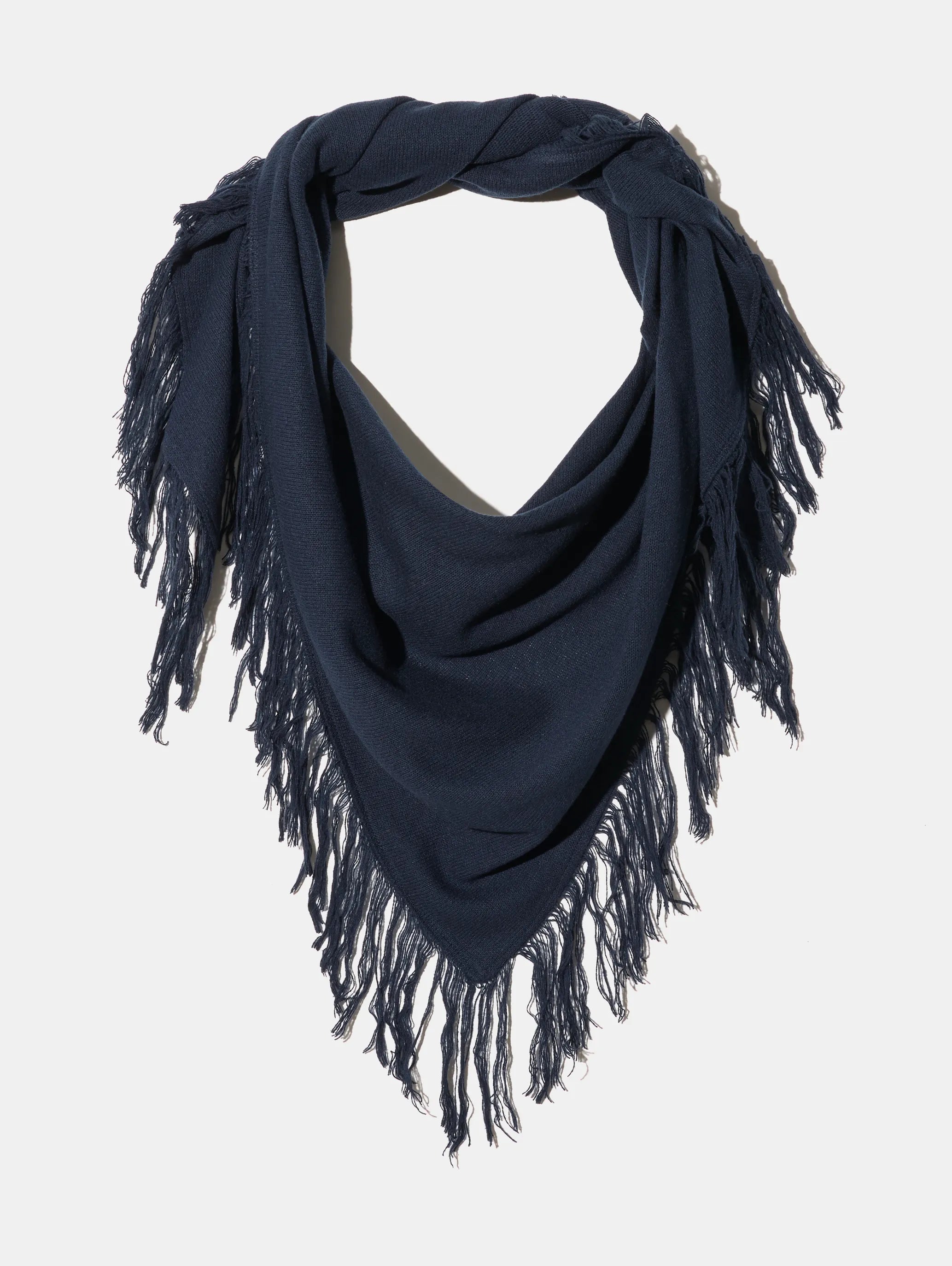 Silk Knit Fringe Scarf