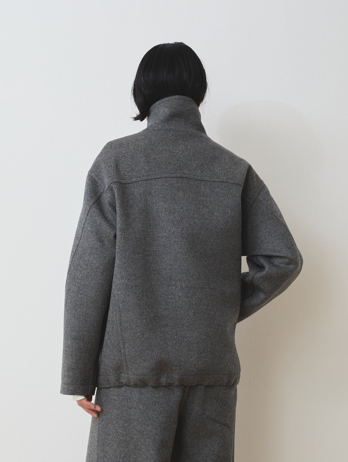 WOOL CASHMIRE STAND COLLAR BLOUSON