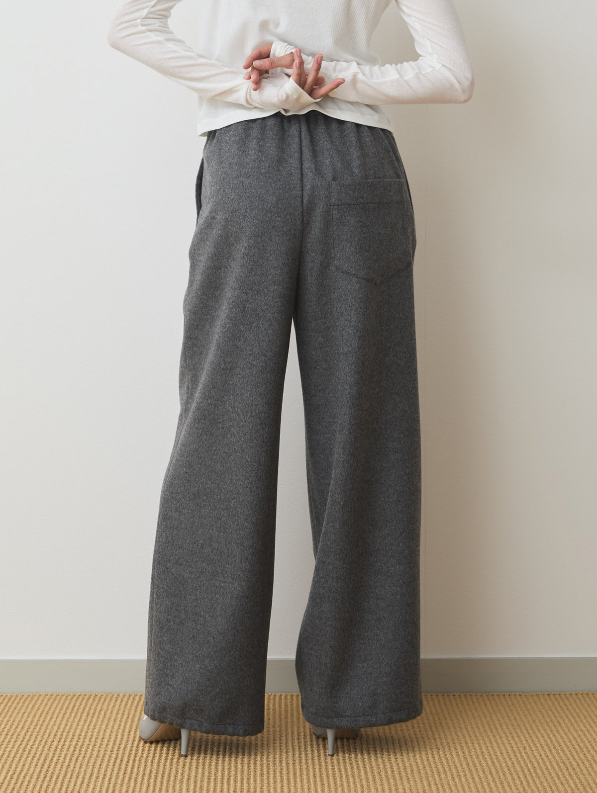 WOOL CASHMIRE DRAW CORD PANTS