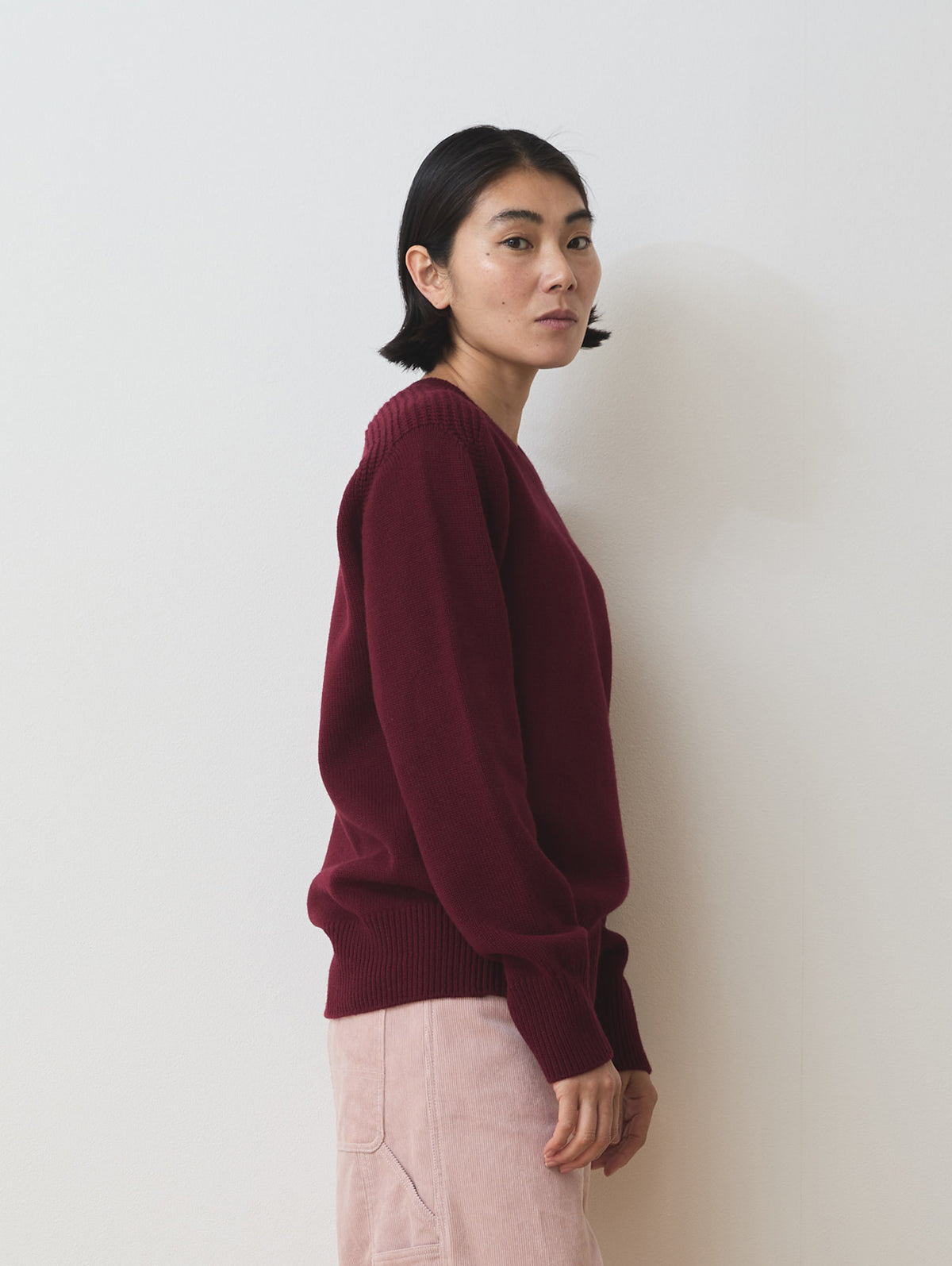 WOOL CASHMER V-NECK PULL KNIT