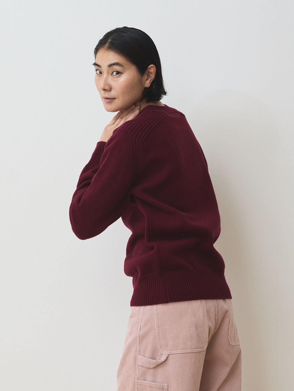 WOOL CASHMER V-NECK PULL KNIT