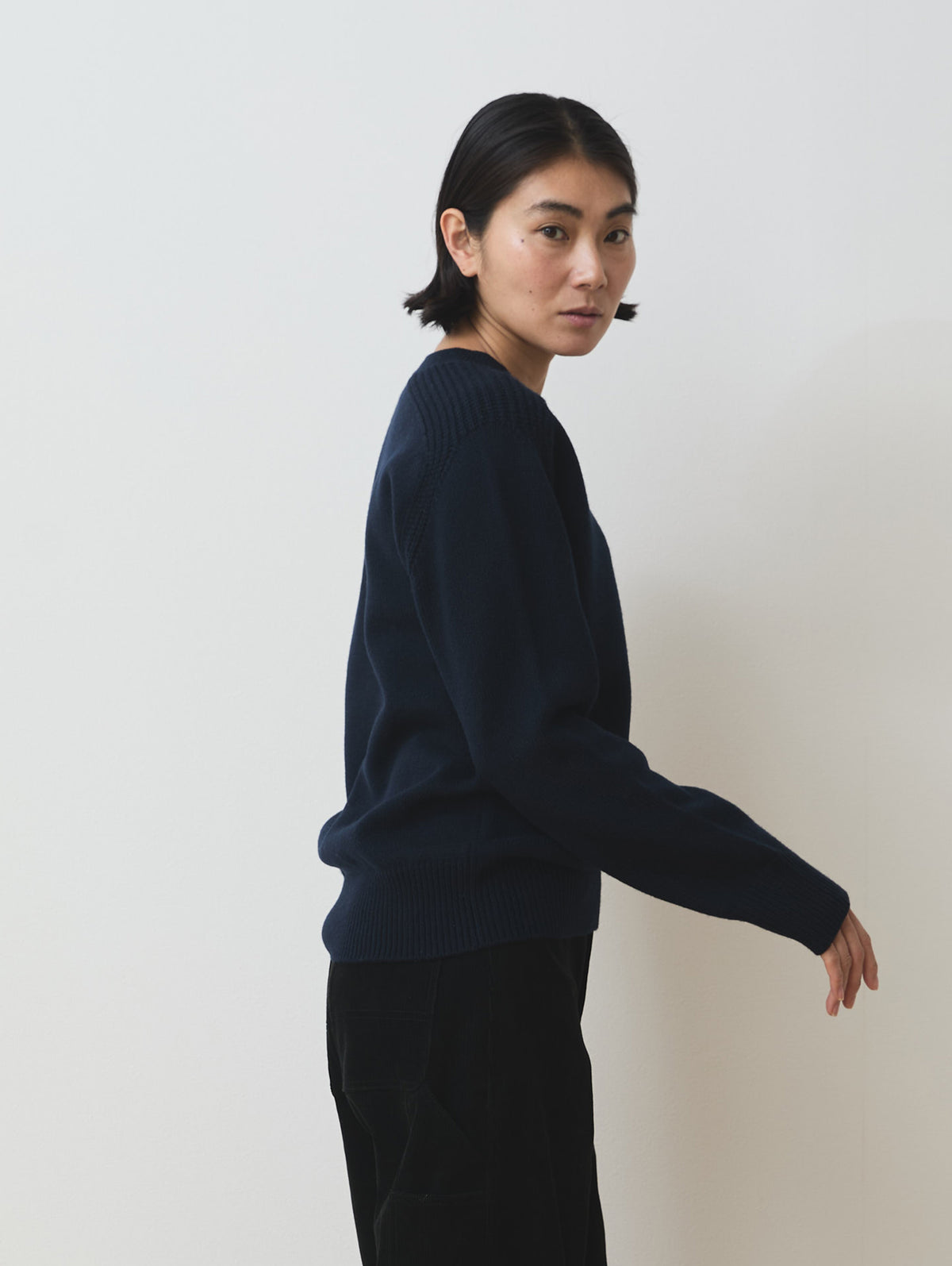 WOOL CASHMER V-NECK PULL KNIT